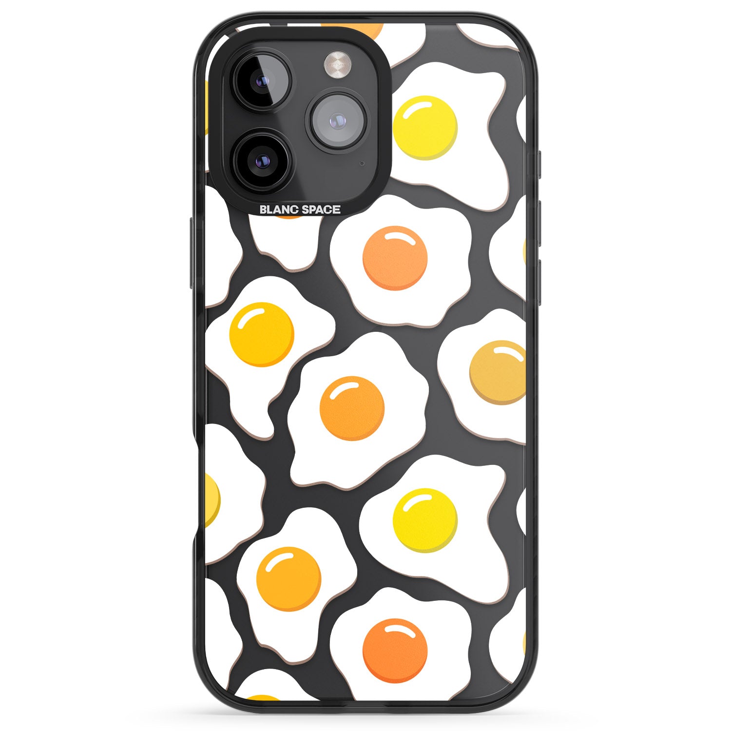 iPhone 16 Pro Max Fried Egg Pattern Black Impact Phone Case