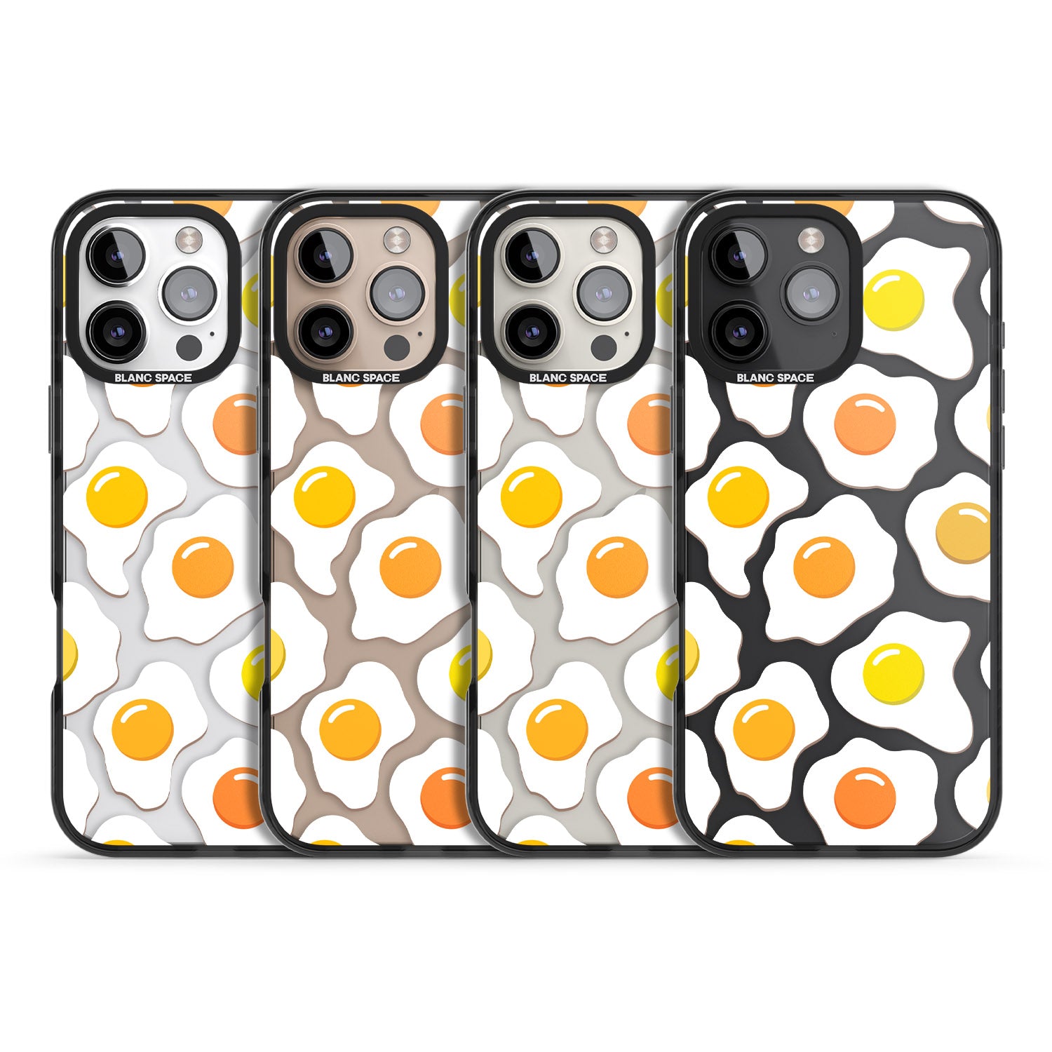iPhone 16 Pro Max Fried Egg Pattern Black Impact Phone Case