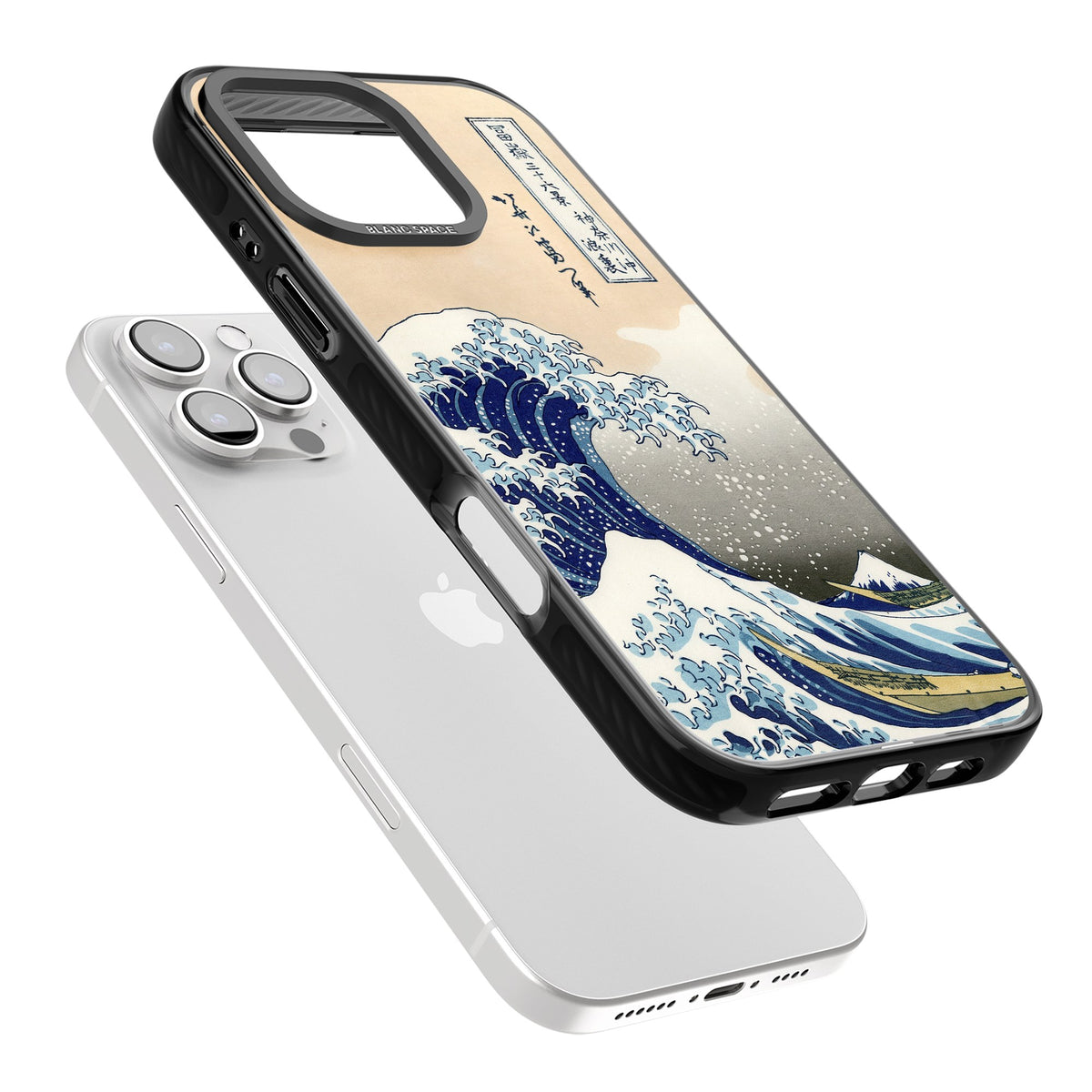 Great Wave iPhone 16 Pro / iPhone 16 Pro Max Impact Black Phone Case angled