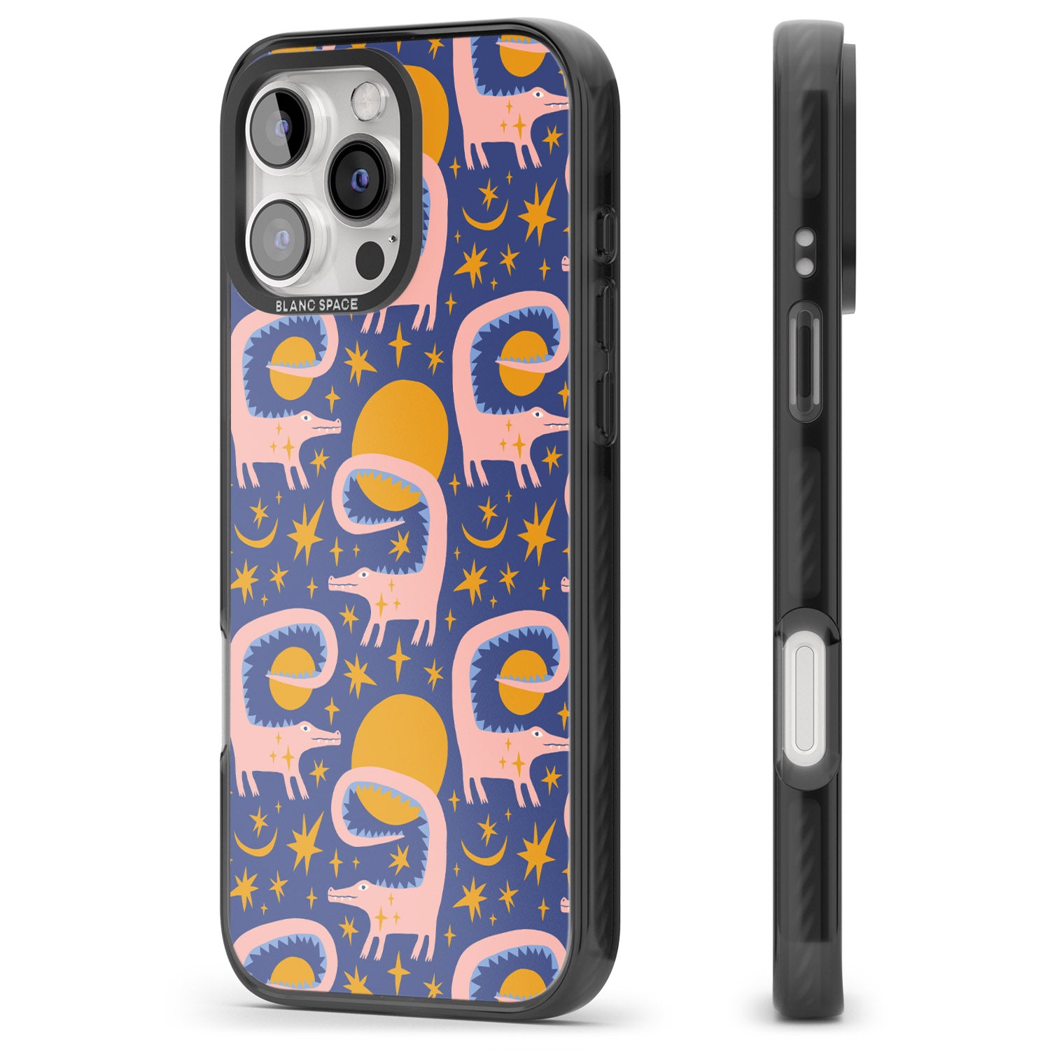 iPhone 16 Pro Max Sun Croc Pattern Black Impact Phone Case