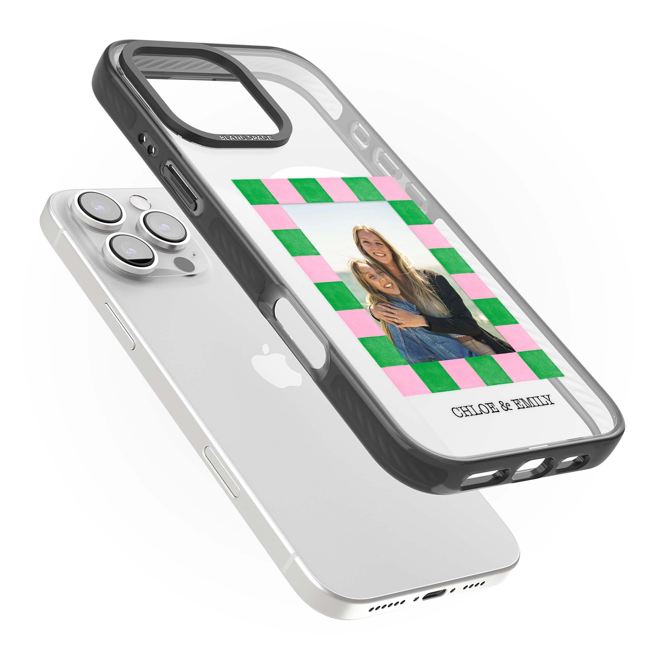 Riviera Check Photo cute iPhone case | Black Impact Magsafe case for iPhone 16 Pro, iPhone 16 Pro Max