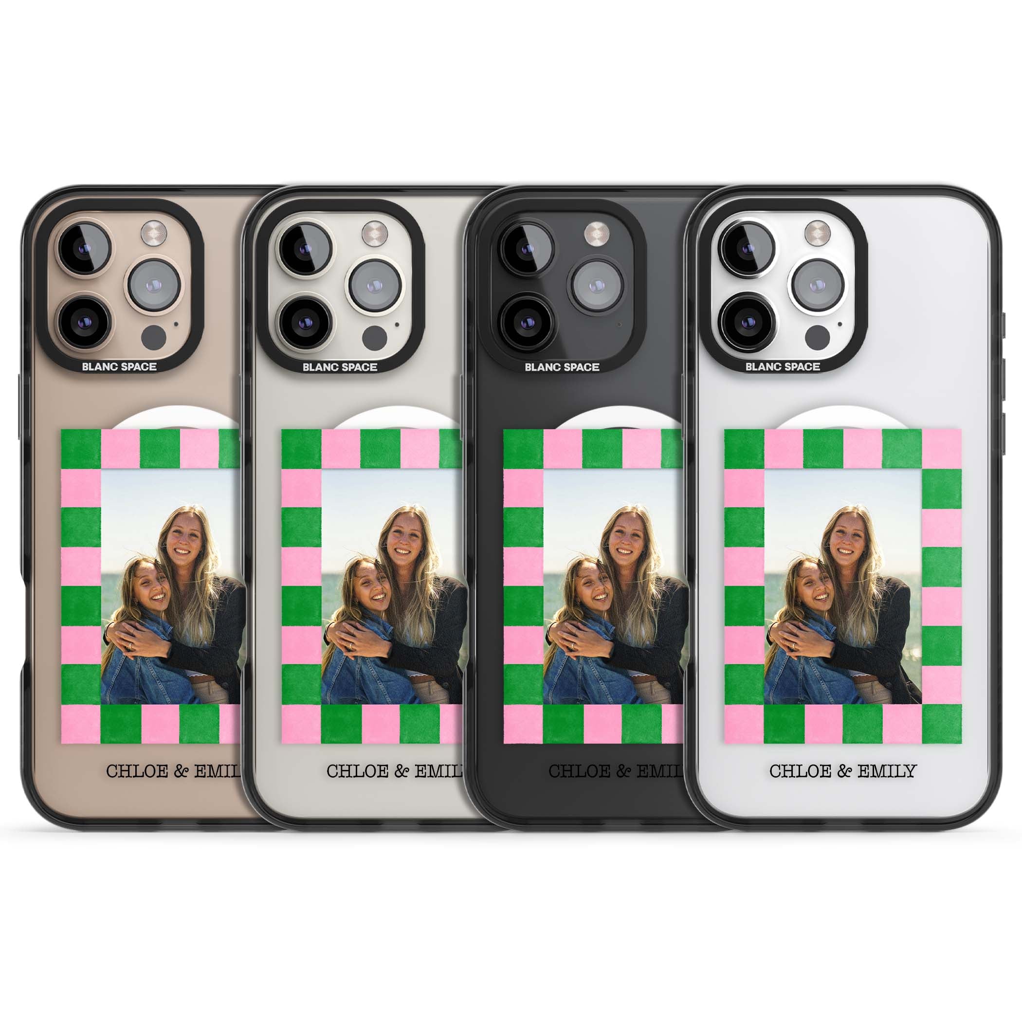 Riviera Check Photo cute iPhone case | Black Impact Magsafe case for iPhone 16 Pro, iPhone 16 Pro Max