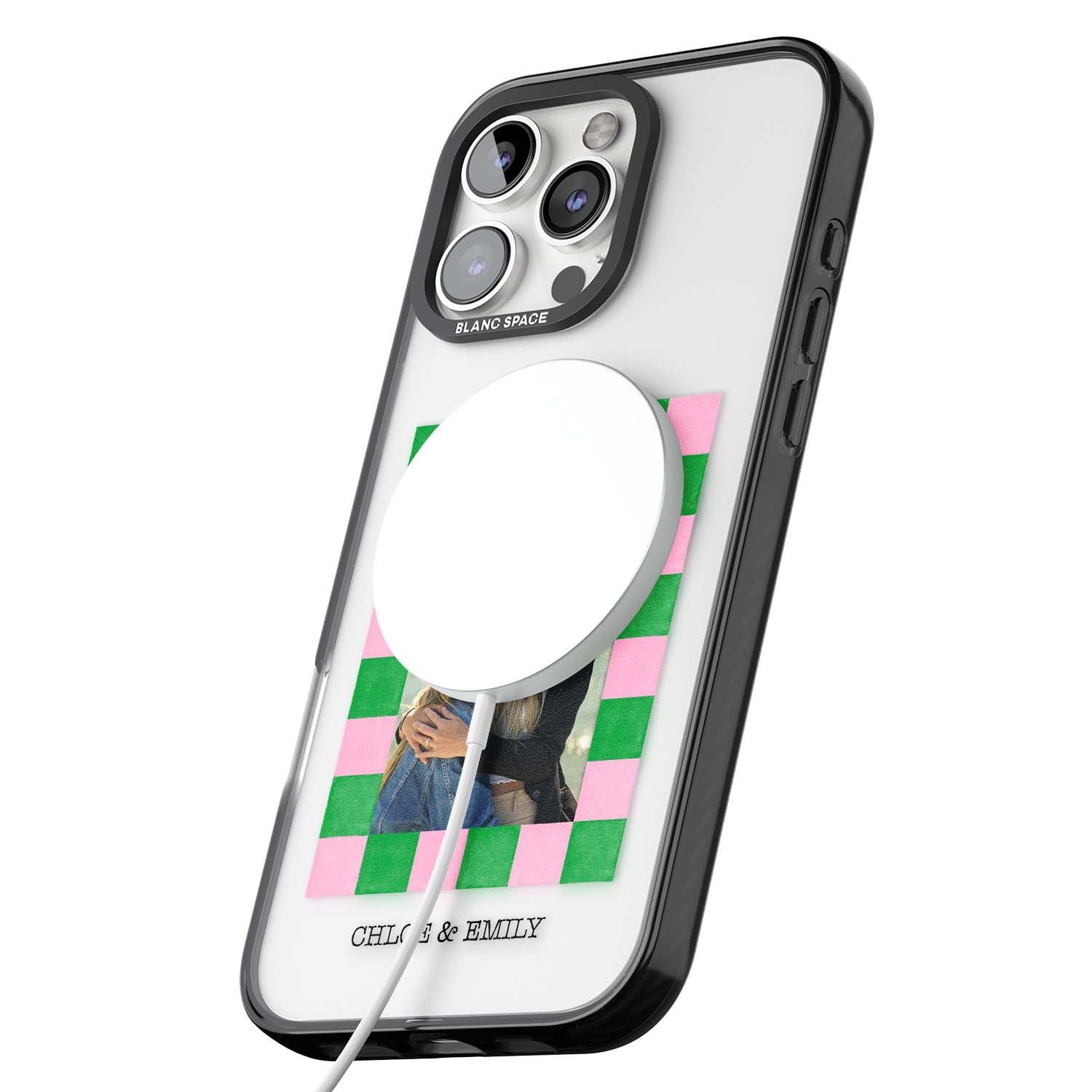 Riviera Check Photo cute iPhone case | Black Impact Magsafe case for iPhone 16 Pro, iPhone 16 Pro Max