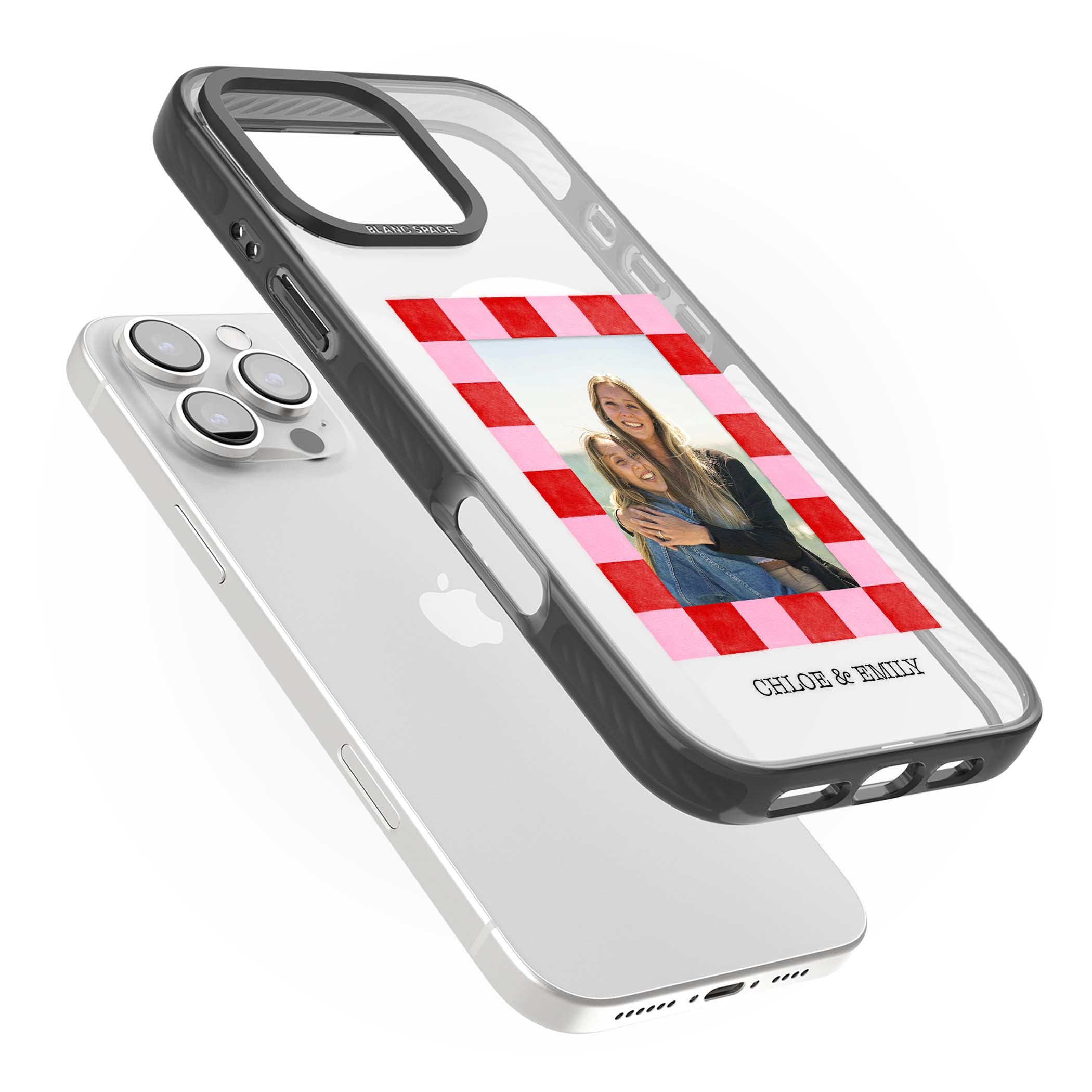 Bubblegum Check Photo for her iPhone case | Black Impact Magsafe case for iPhone 16 Pro, iPhone 16 Pro Max