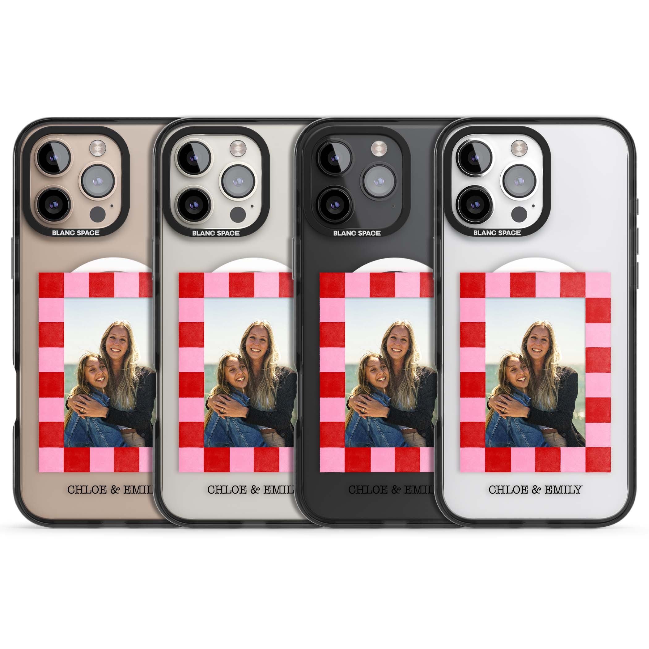 Bubblegum Check Photo for her iPhone case | Black Impact Magsafe case for iPhone 16 Pro, iPhone 16 Pro Max