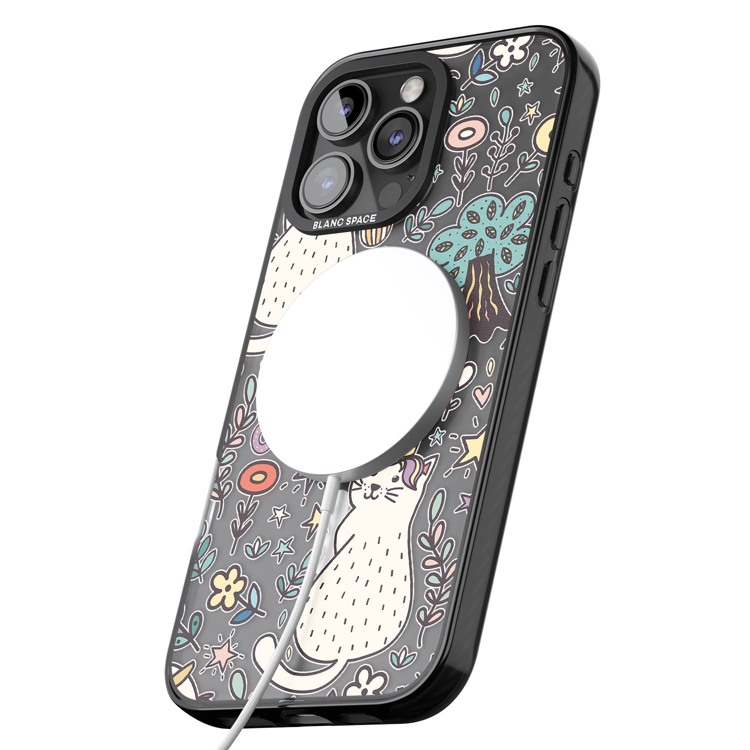 iPhone 16 Pro Max Caticorn pattern Black Impact Phone Case