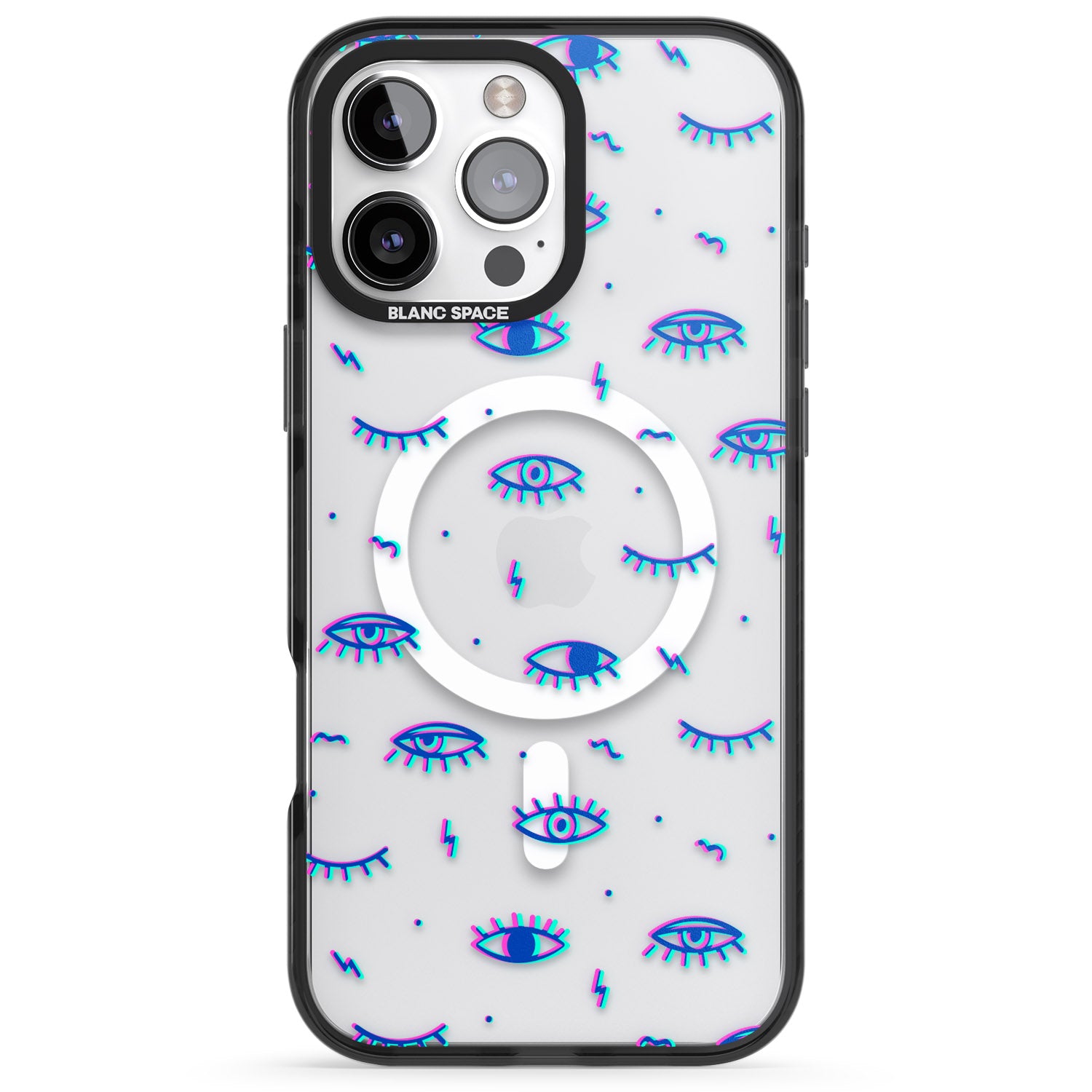 iPhone 16 Pro Max Duotone Psychedelic Eyes Black Impact Phone Case