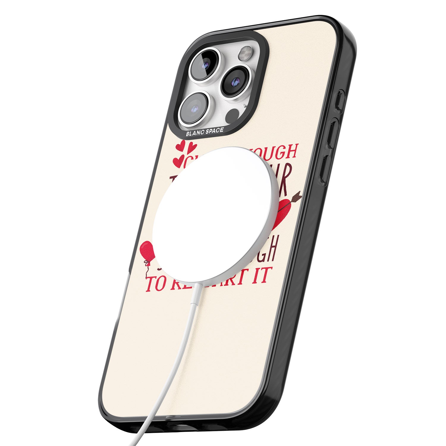 iPhone 16 Pro Max Medical Design Cute Enough to Stop Your Heart Black Impact Phone Case