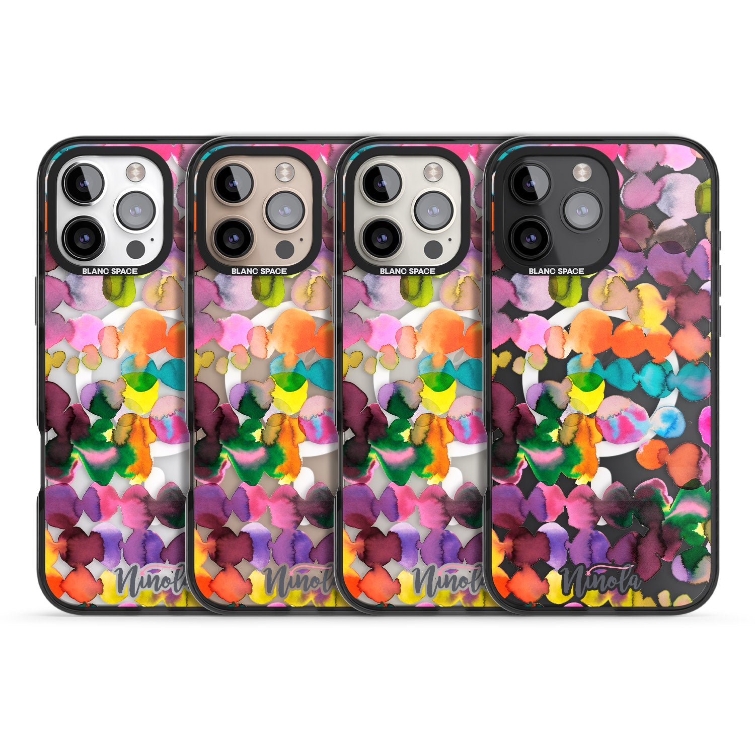 iPhone 16 Pro Max Ink Bleeding Dots Black Impact Phone Case