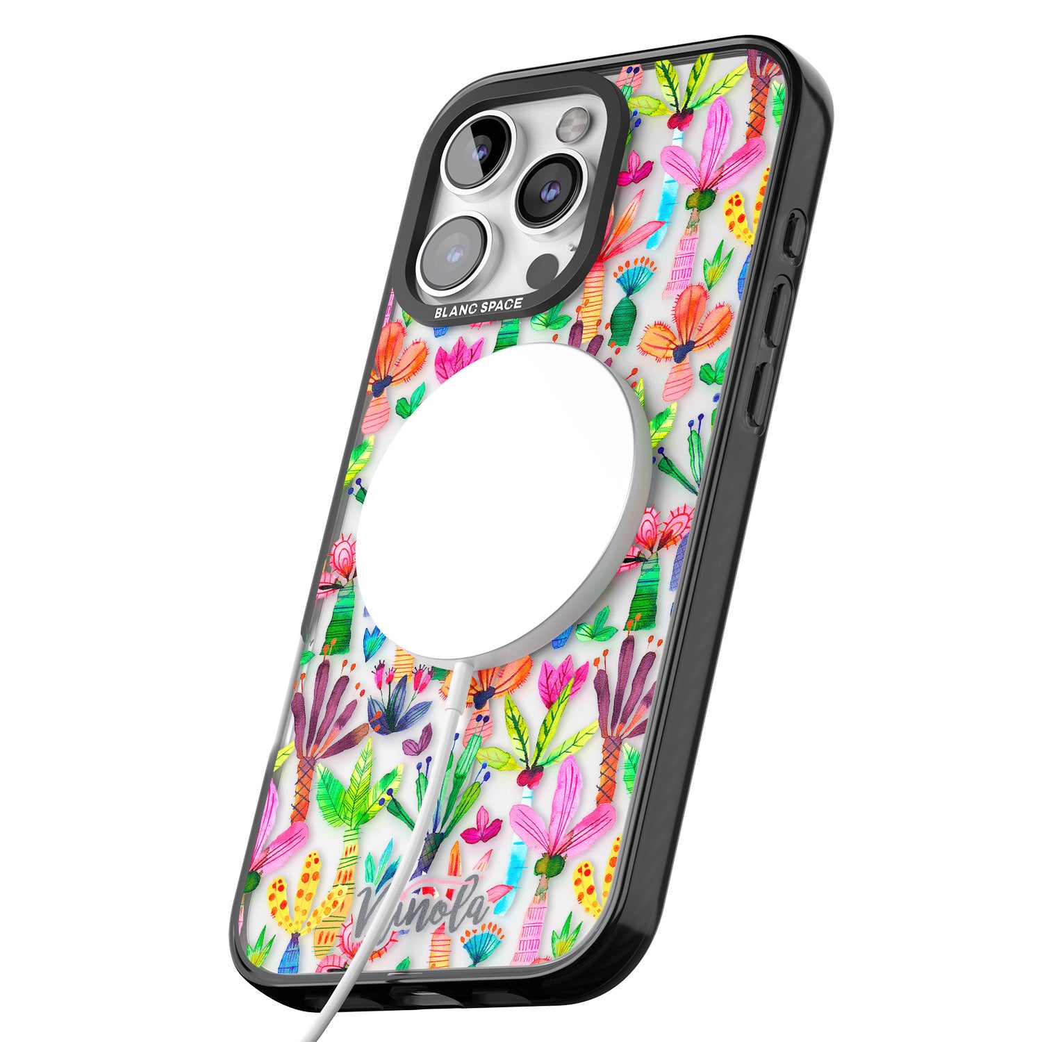 iPhone 16 Pro Max Palms Garden Black Impact Phone Case