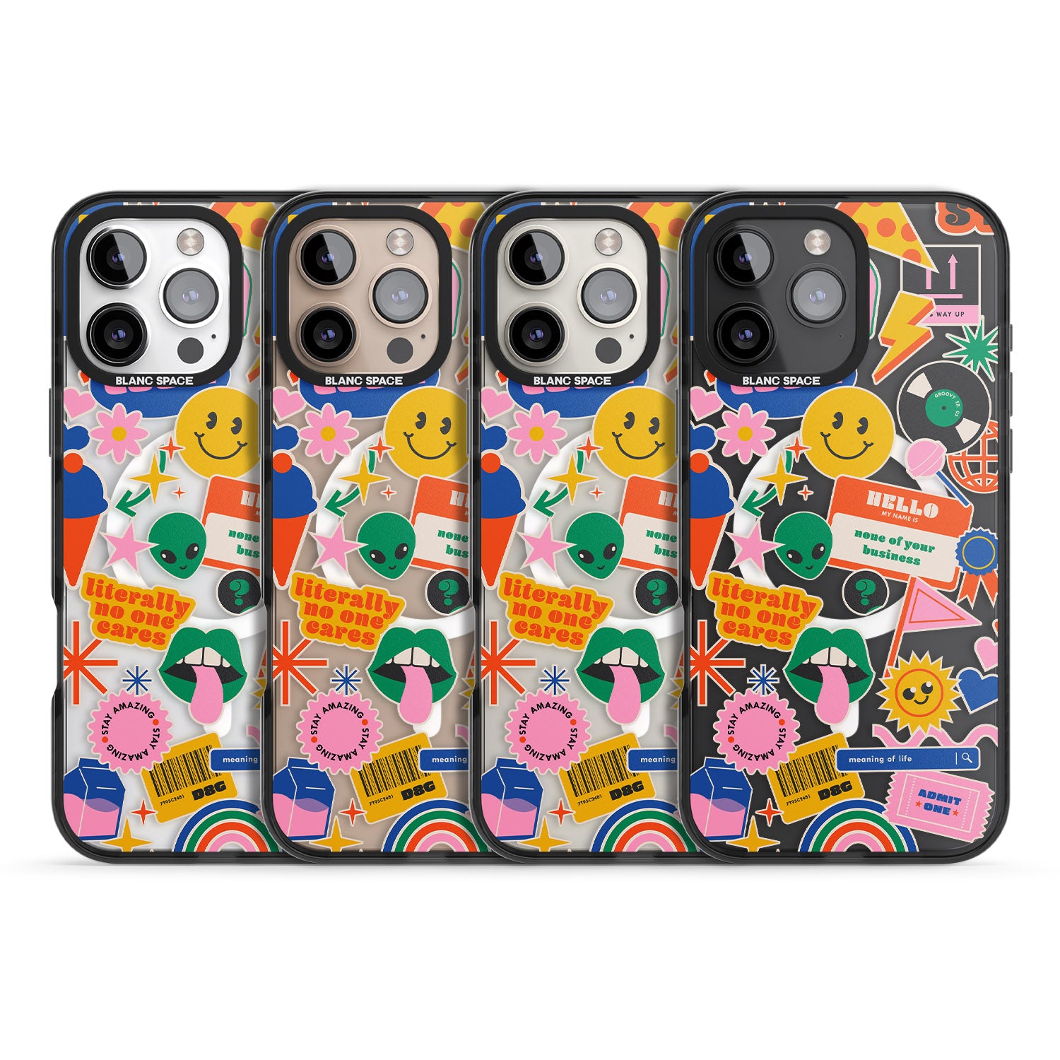 iPhone 16 Pro Max Nostalgic Stickers #1 Black Impact Phone Case