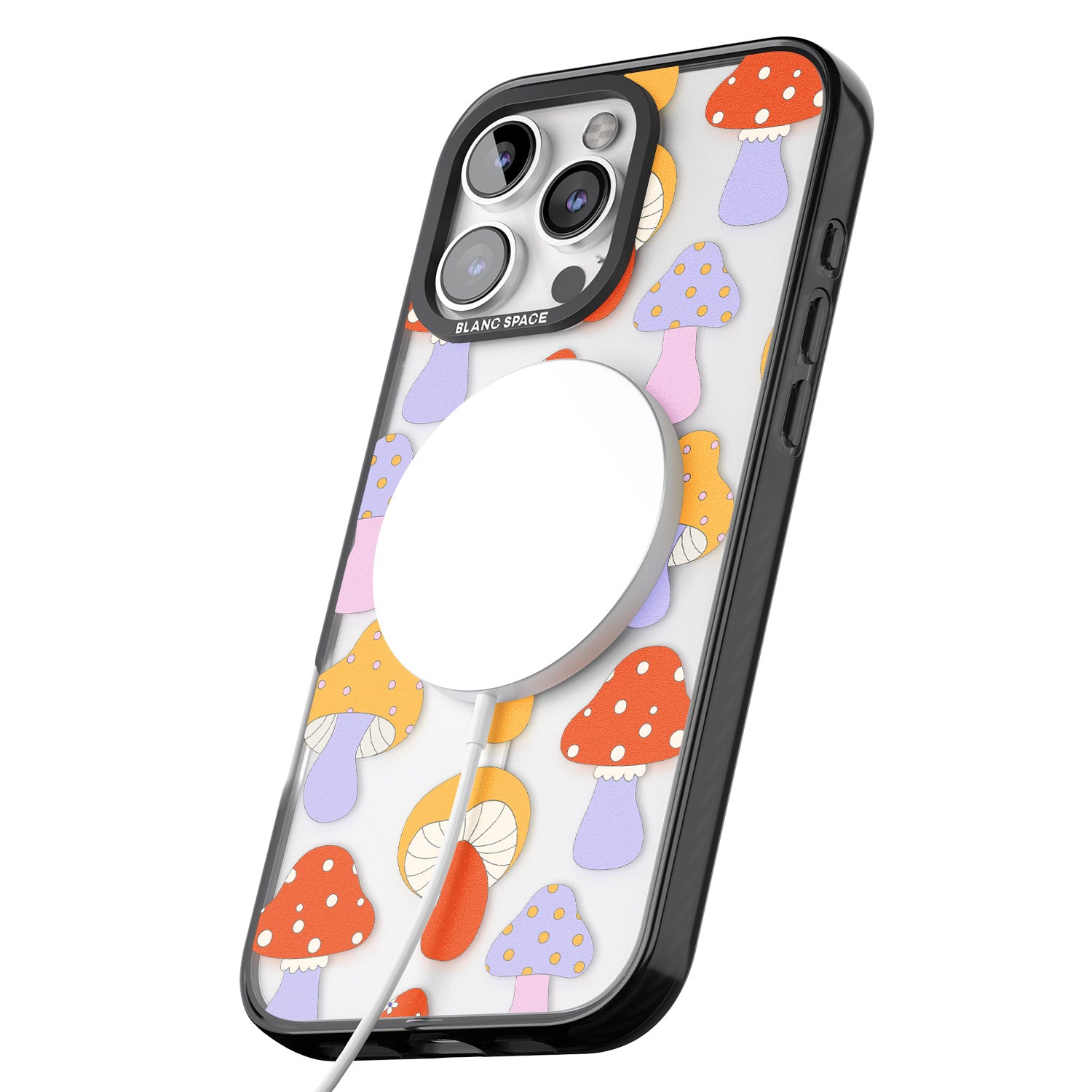 iPhone 16 Pro Max Happy Shrooms Black Impact Phone Case