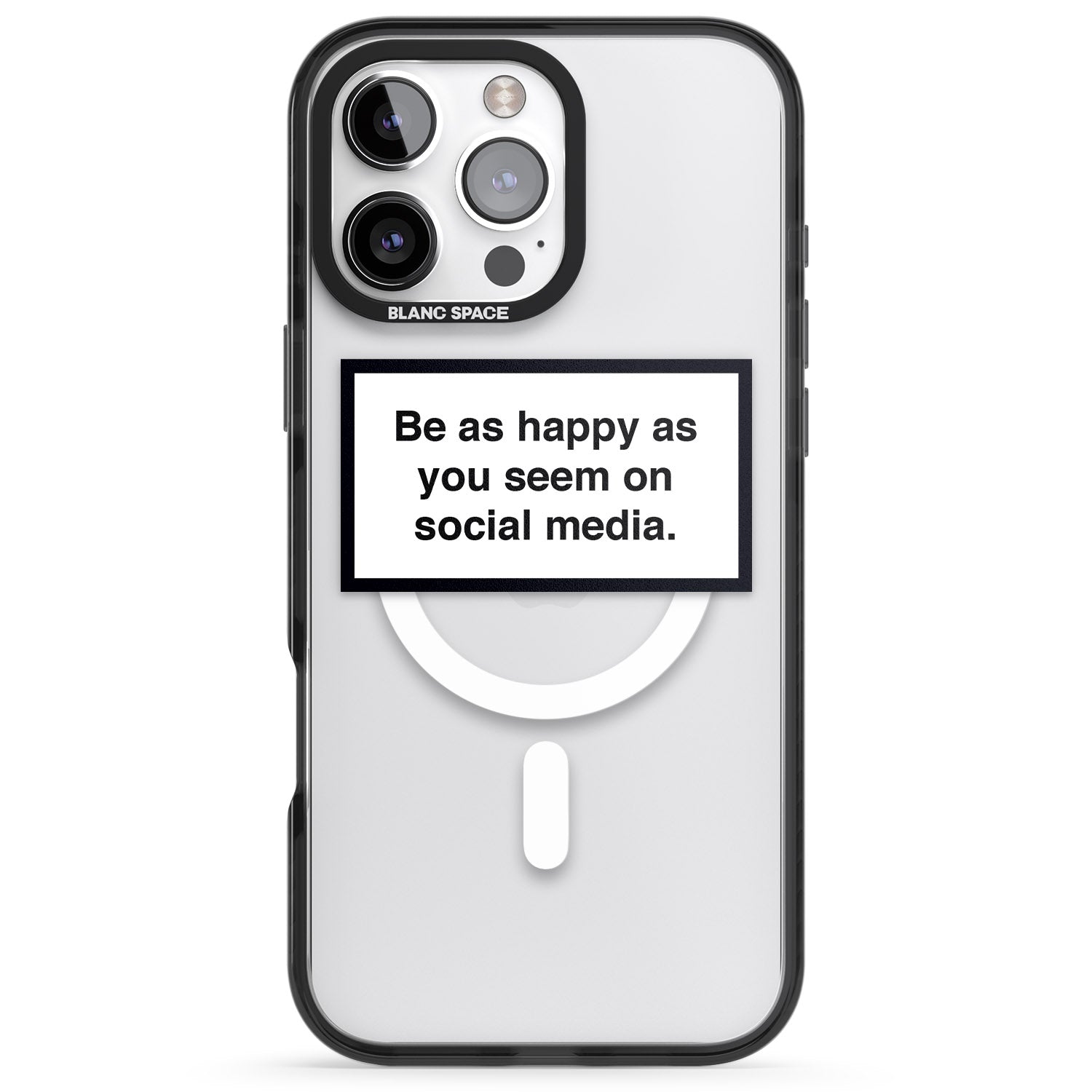 iPhone 16 Pro Max Happy on Social Media Black Impact Phone Case
