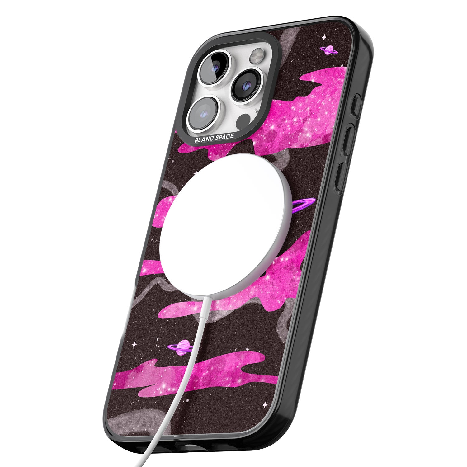iPhone 16 Pro Max Pink Galaxy Black Impact Phone Case
