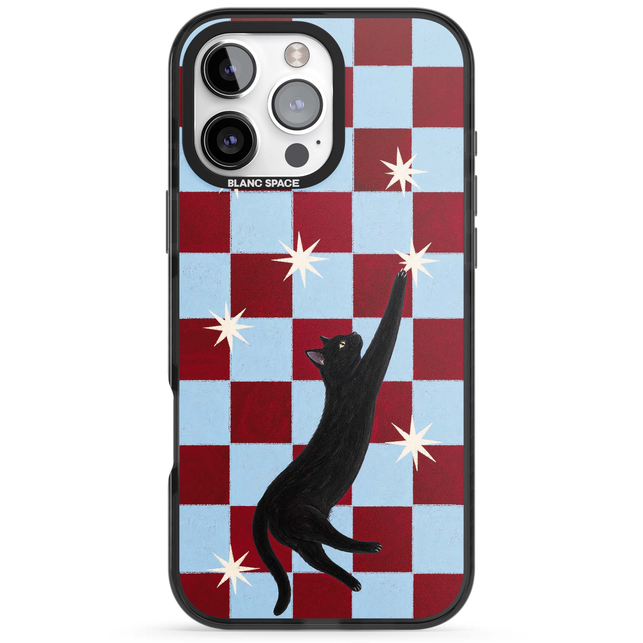 Starlit Kitty animals iPhone case | Black Impact Magsafe case for iPhone 16 Pro, iPhone 16 Pro Max