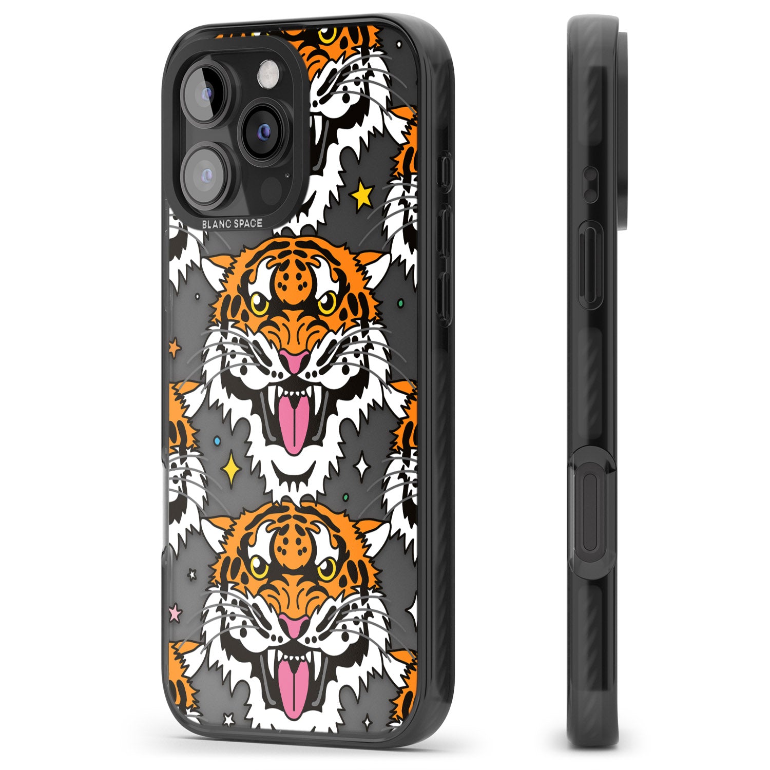 iPhone 16 Pro Max Fierce Jungle Tigers Black Impact Phone Case