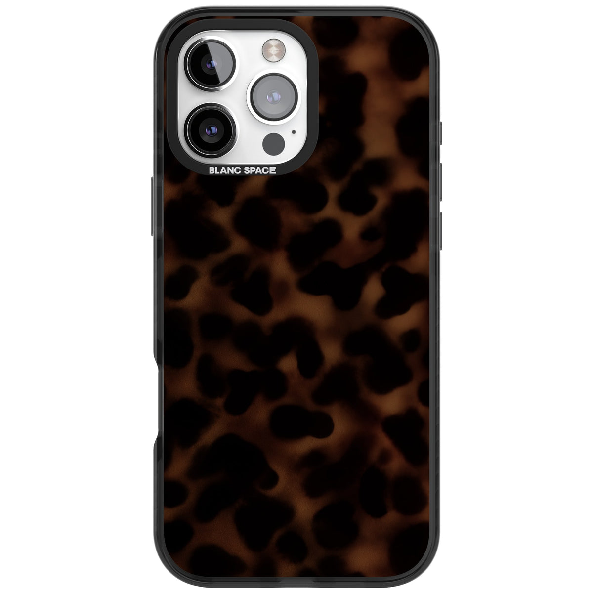 Dark Tortoise Shell old money iPhone case featuring a dark tortoiseshell pattern with amber and black animal print tones iPhone 16 Pro Max Impact Black Phone Case front