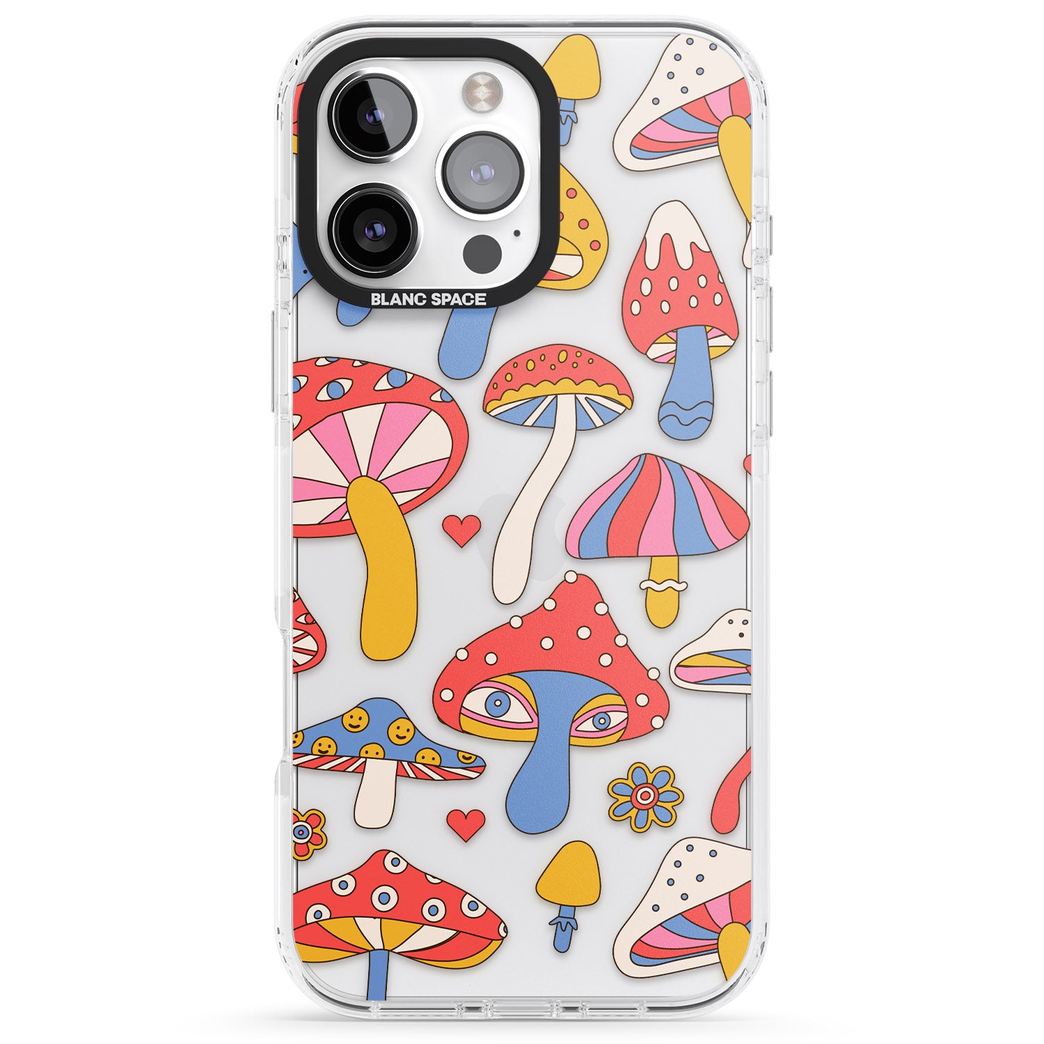 iPhone 16 Vibrant Shrooms Clear Impact Phone Case