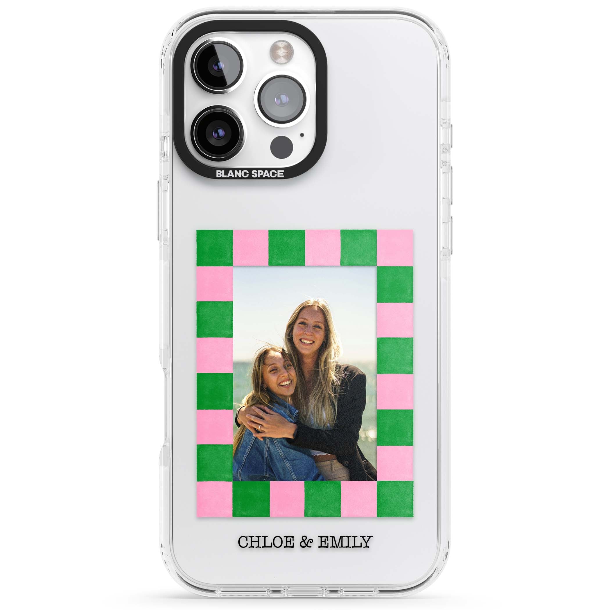 Riviera Check Photo cute iPhone case | Clear Impact case for iPhone 16 Pro, iPhone 16 Pro Max