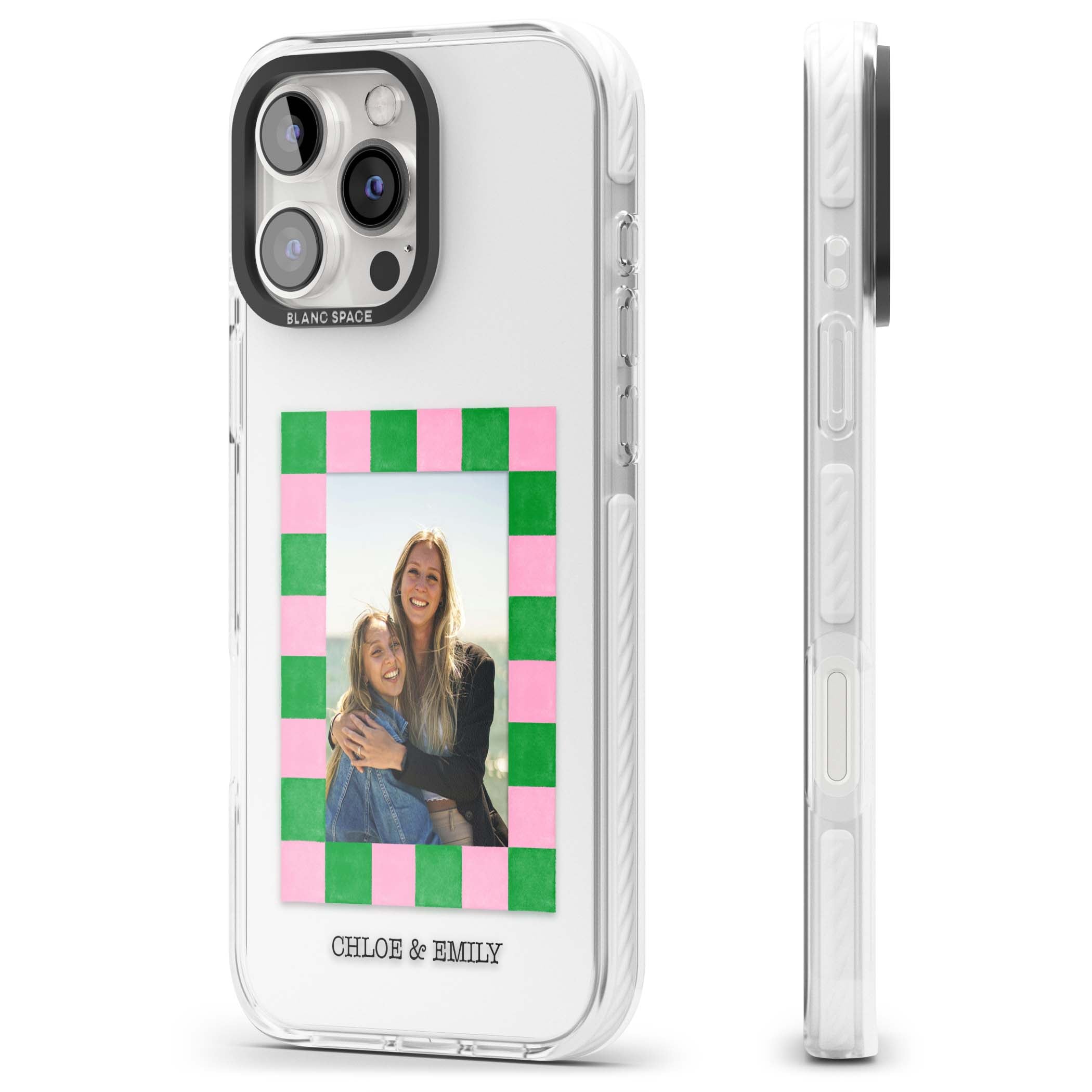 Riviera Check Photo cute iPhone case | Clear Impact case for iPhone 16 Pro, iPhone 16 Pro Max