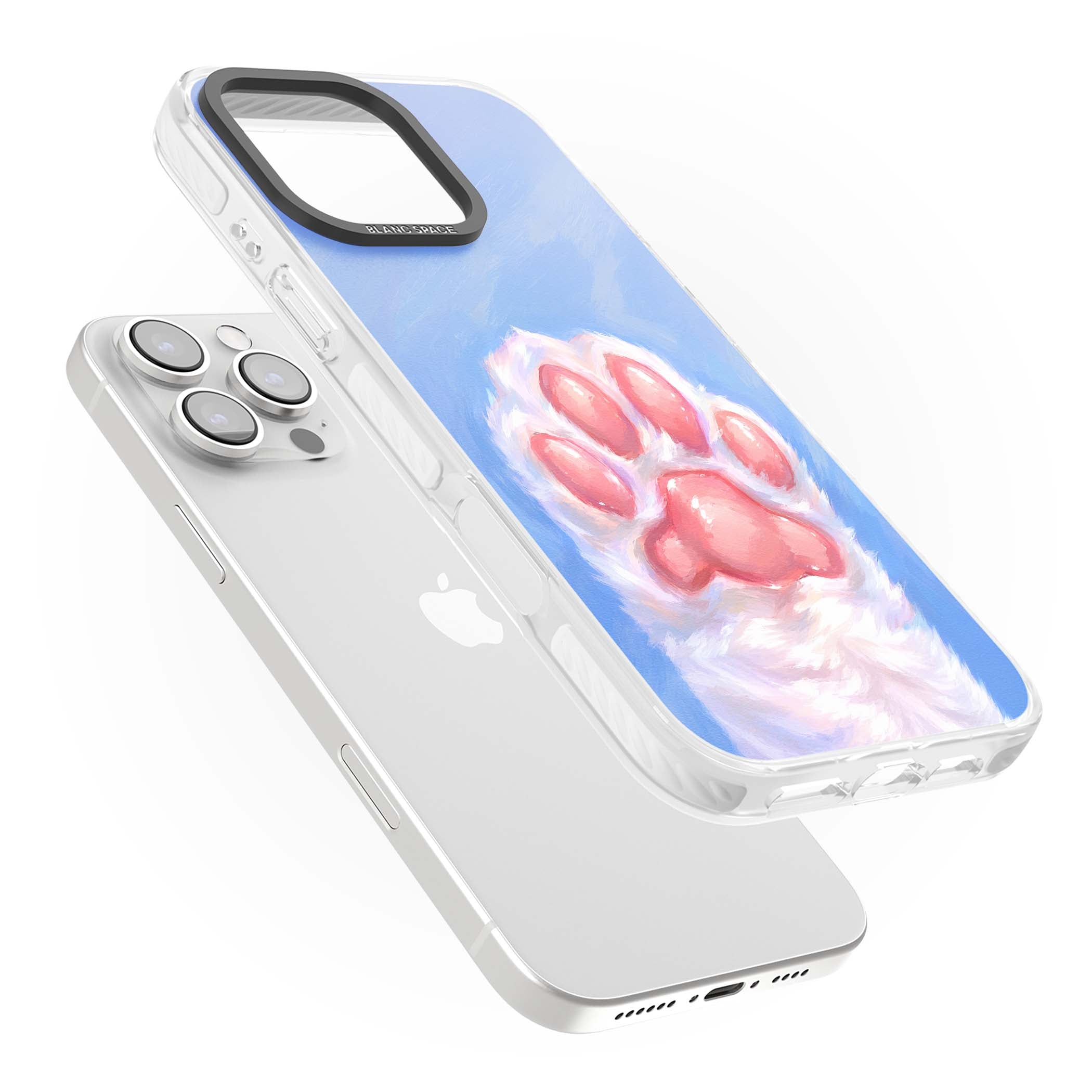 Soft White Paw cute iPhone case | Clear Impact case for iPhone 16 Pro, iPhone 16 Pro Max