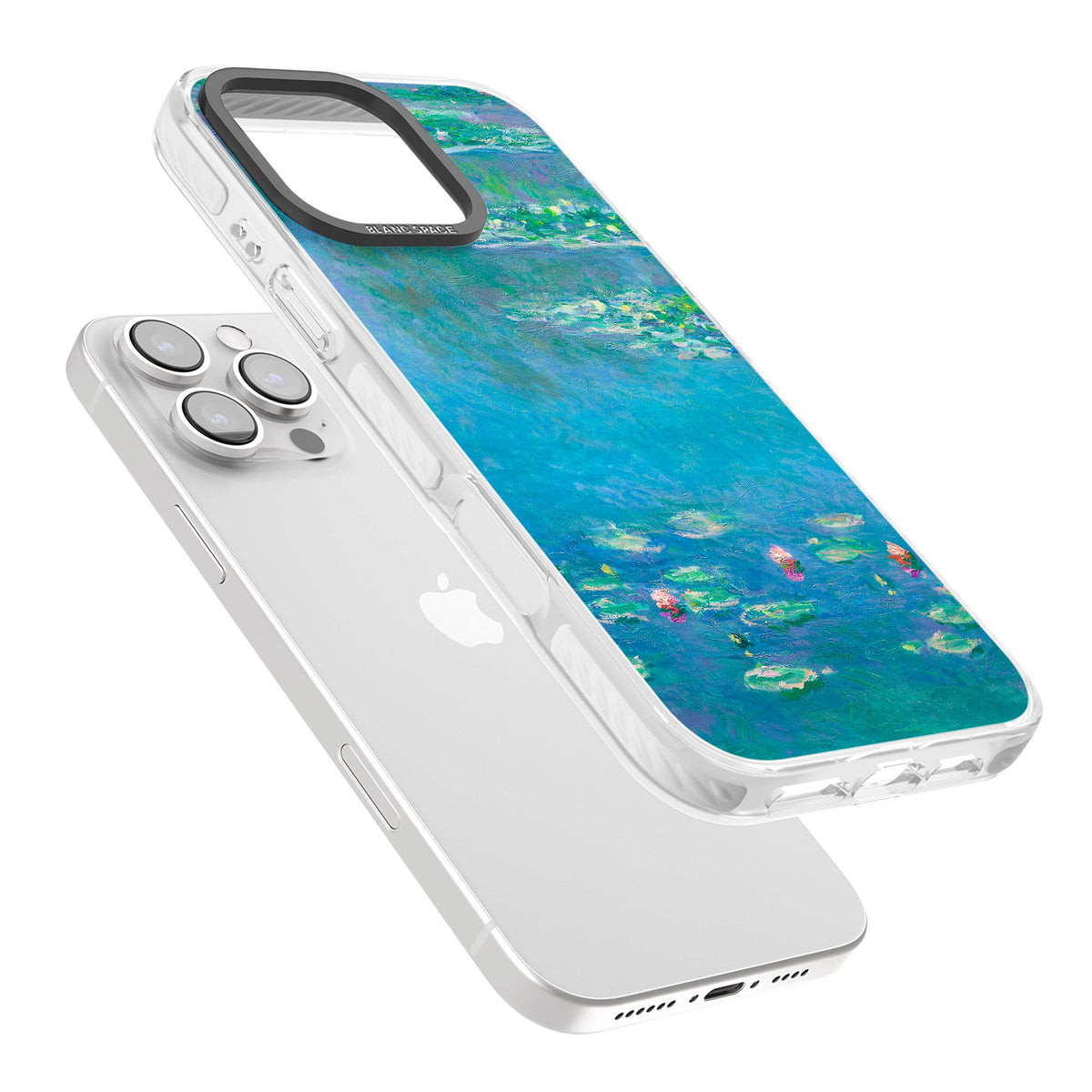 Water Lilies iPhone 16 Pro / iPhone 16 Pro Max Impact Clear Phone Case angled