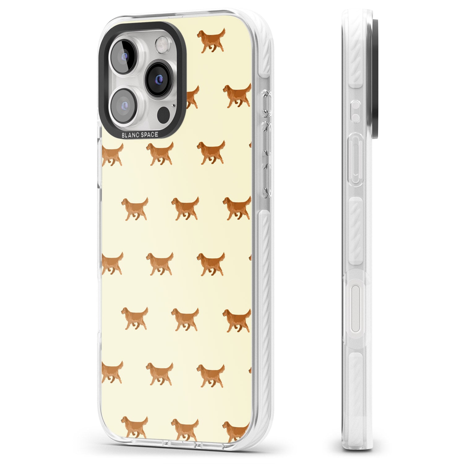iPhone 16 Pro Max Golden Retriever Dog Pattern Black Impact Phone Case