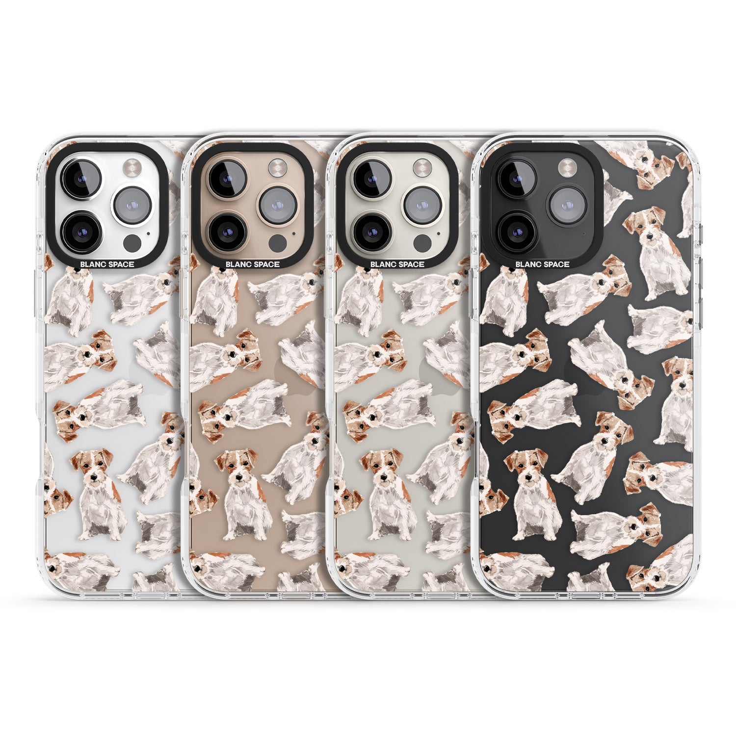 iPhone 16 Pro Max Wirehaired Jack Russell Watercolour Dog Pattern Black Impact Phone Case