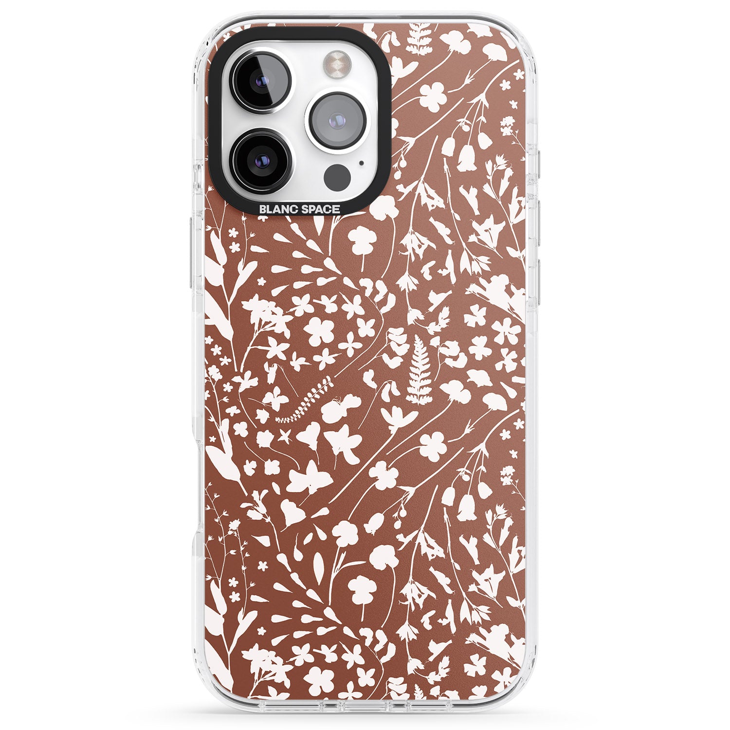 iPhone 16 Pro Max Wildflower Cluster on Terracotta Black Impact Phone Case