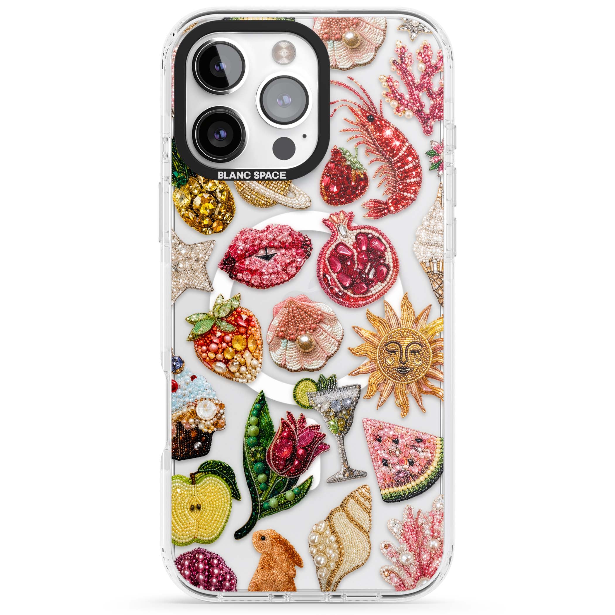 Beaded Riviera coquette iPhone case | Impact Magsafe case for iPhone 16 Pro, iPhone 16 Pro Max
