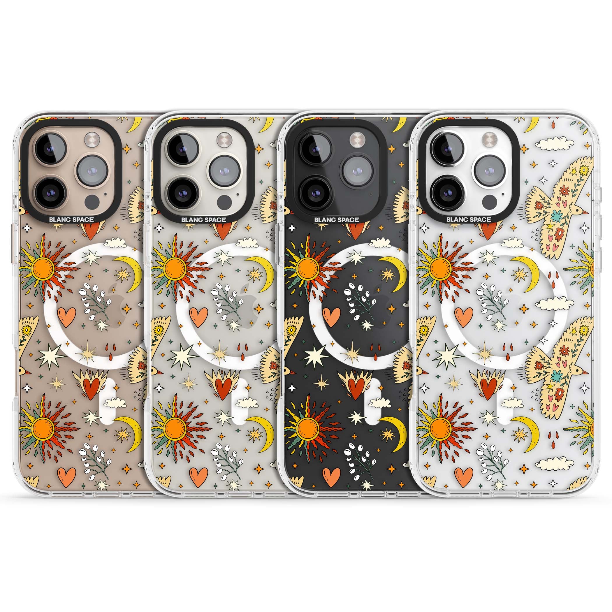 Elevate Your Phone'S Style With This Boho Celestial Sun & Eye Phone Case, Featuring A Mystical Blend Of Suns, All-Seeing Eyes, Butterflies, Stars, And