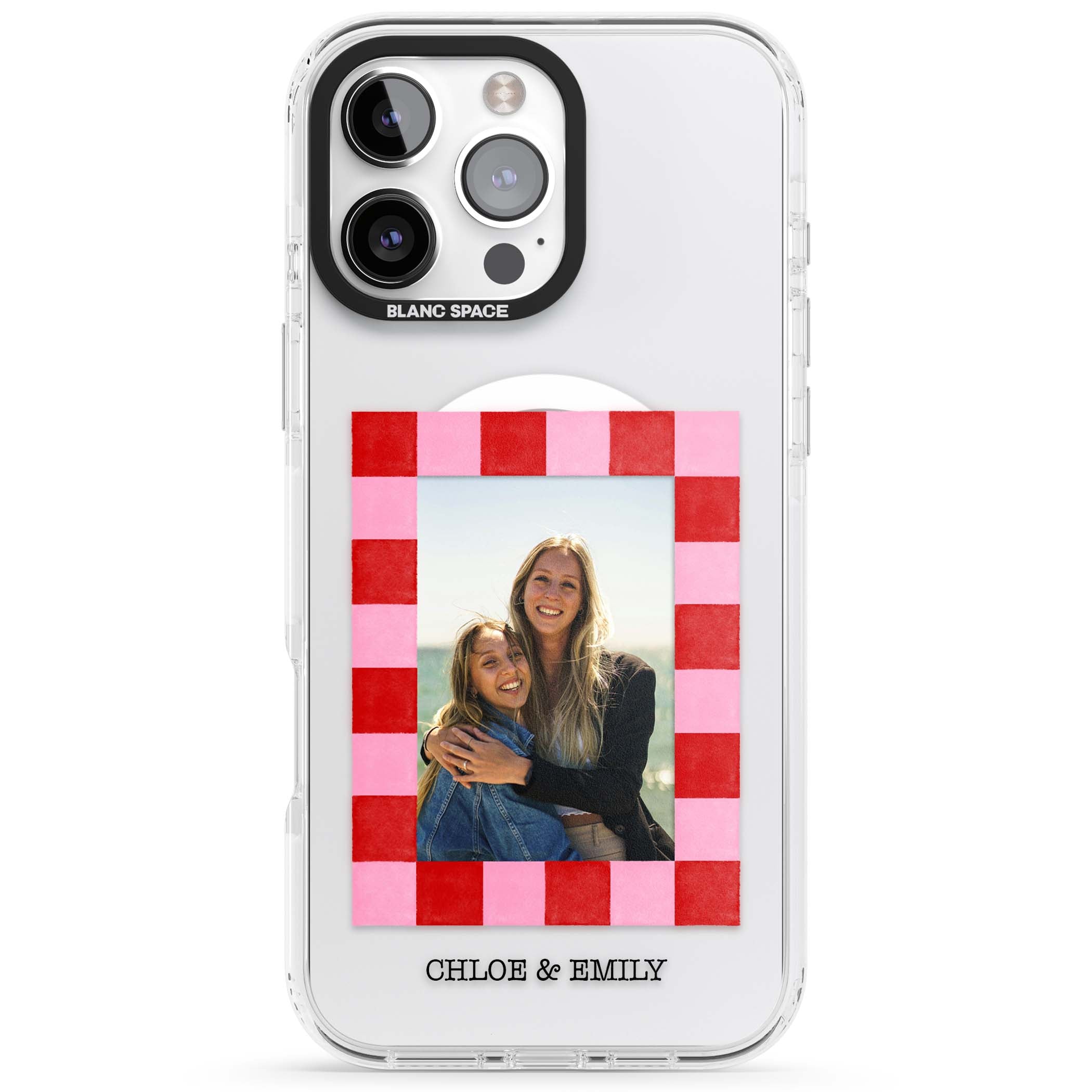 Bubblegum Check Photo for her iPhone case | Impact Magsafe case for iPhone 16 Pro, iPhone 16 Pro Max