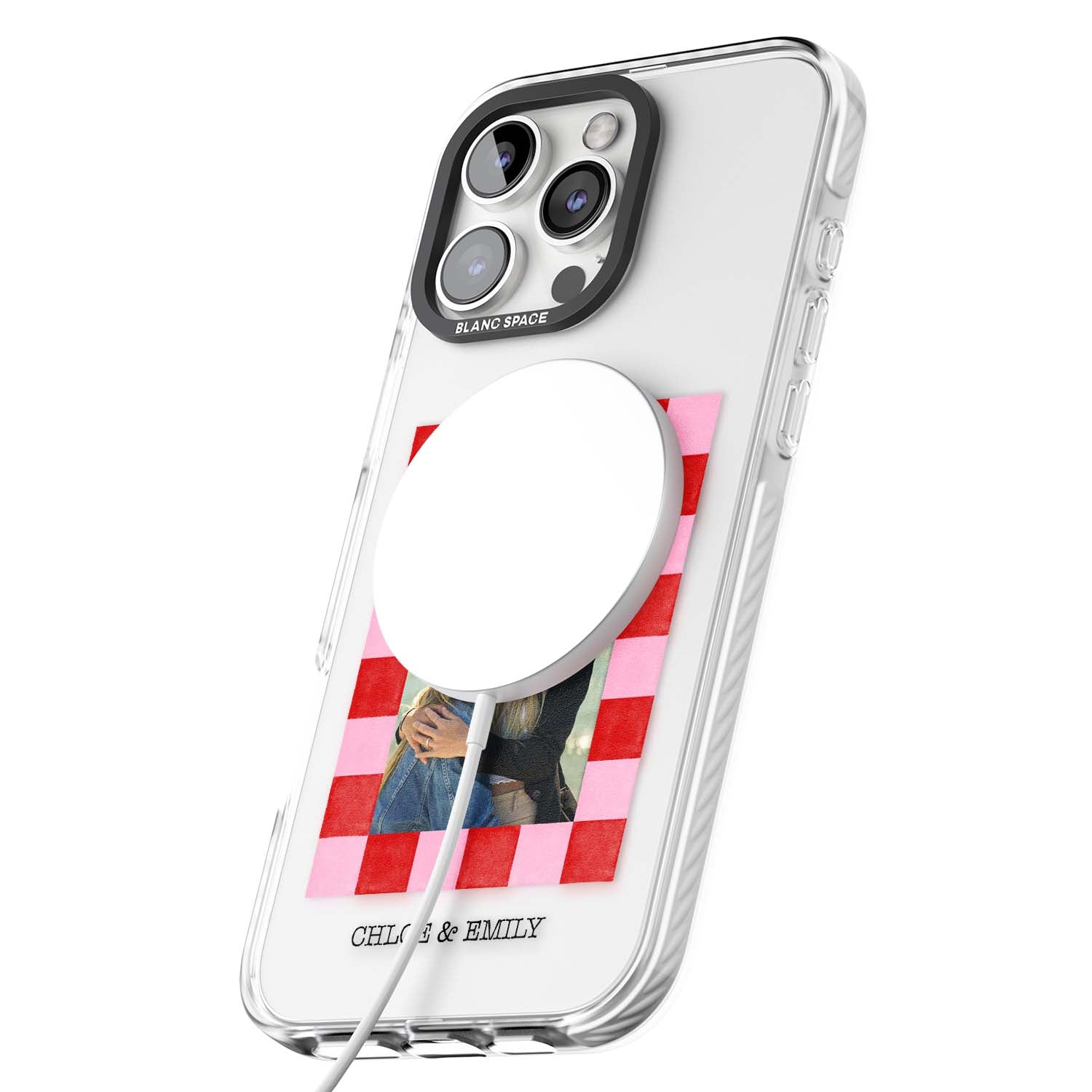 Bubblegum Check Photo for her iPhone case | Impact Magsafe case for iPhone 16 Pro, iPhone 16 Pro Max