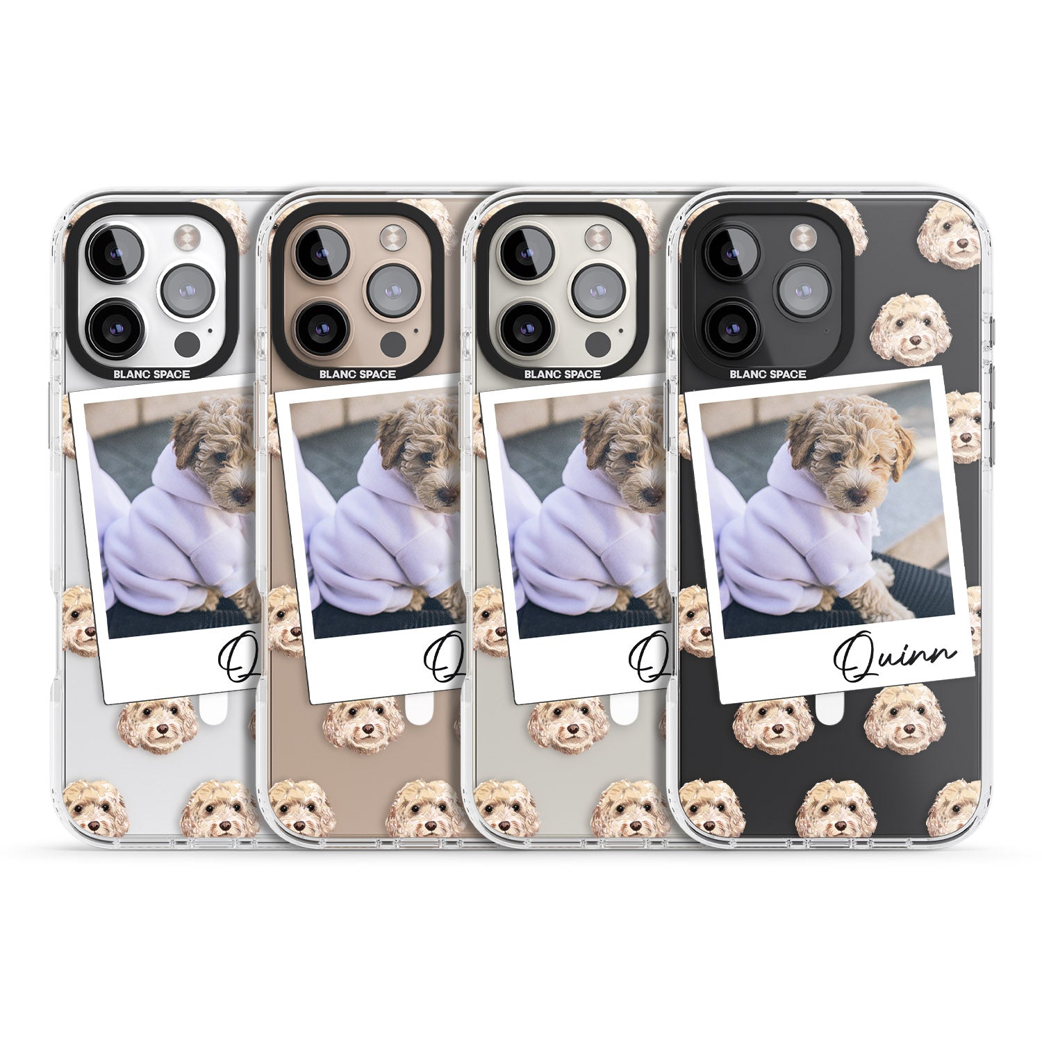 iPhone 16 Pro Max Personalised Cockapoo, Cream - Dog Photo Black Impact Phone Case