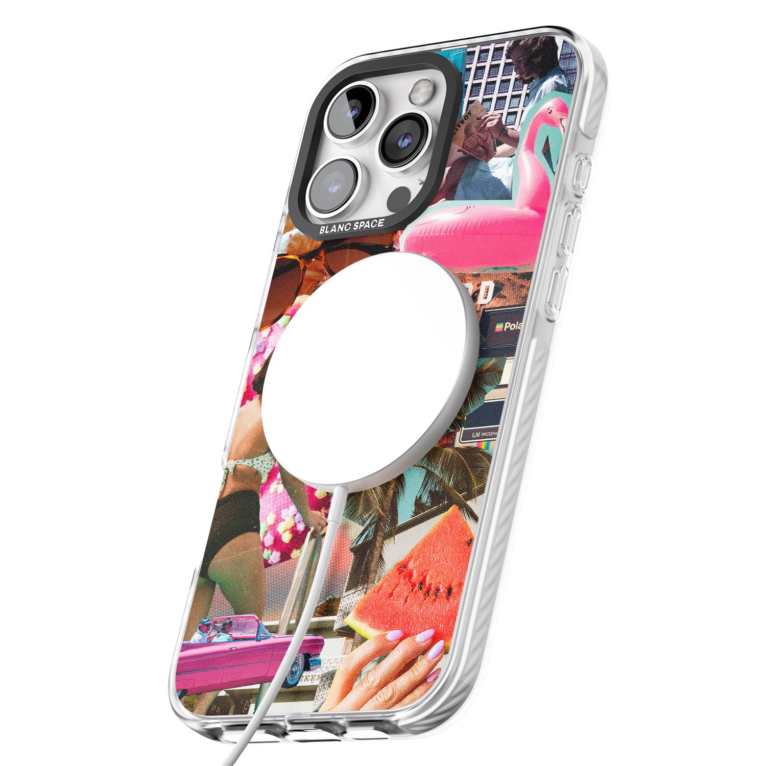 iPhone 16 Pro Max Vintage Collage: Hollywood Mix Black Impact Phone Case