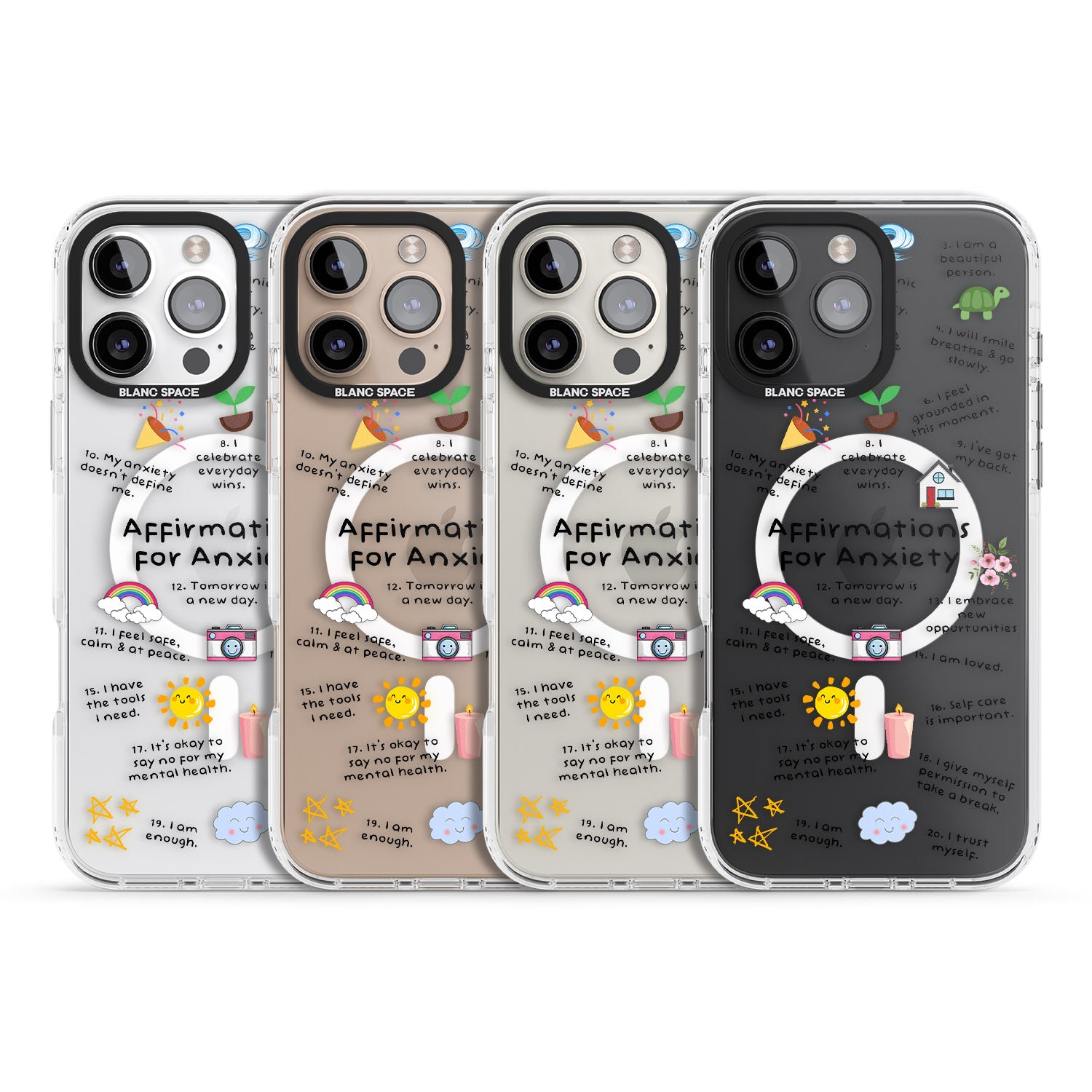 iPhone 16 Pro Max Anxiety Black Text Black Impact Phone Case