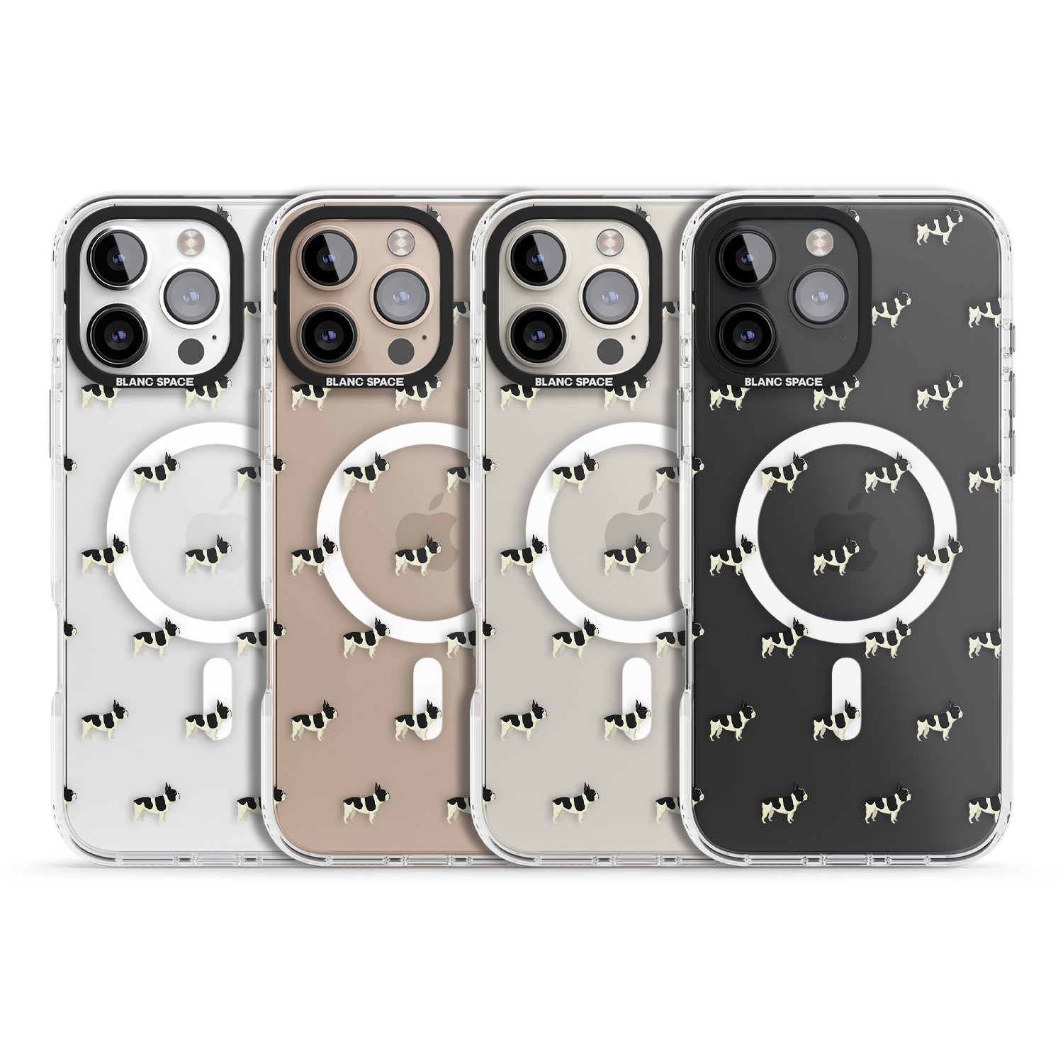 iPhone 16 Pro Max French Bulldog Dog Pattern Clear Black Impact Phone Case