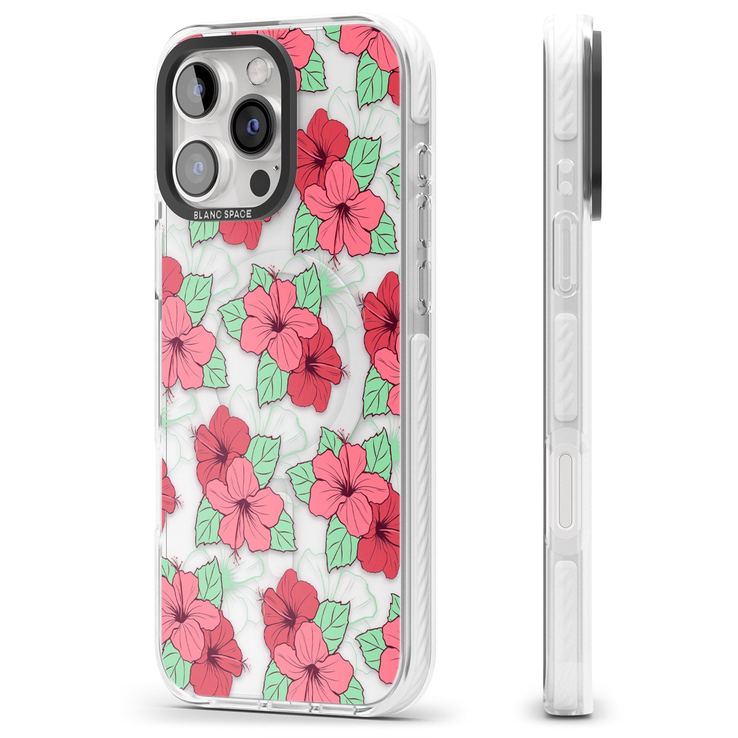 iPhone 16 Pro Max Pink Peony Black Impact Phone Case