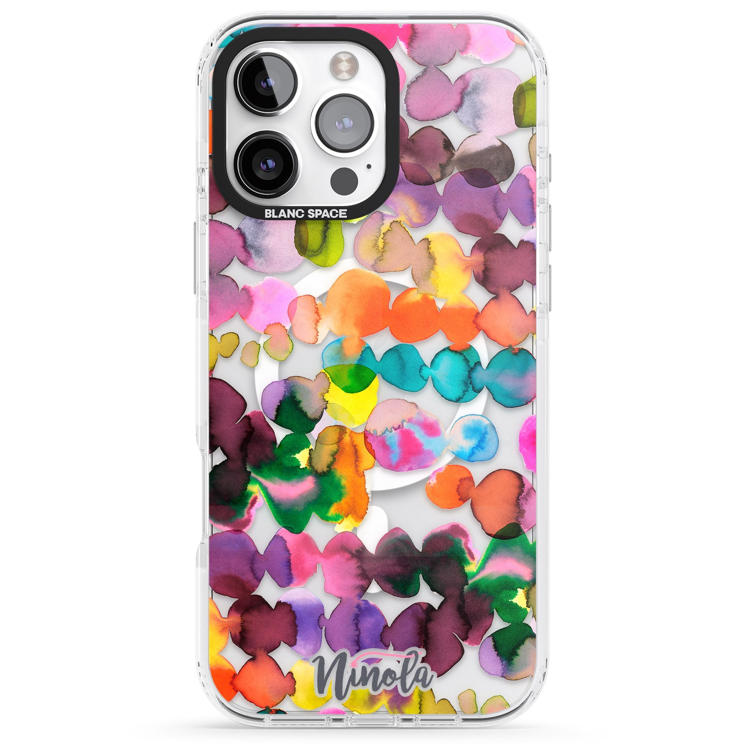 iPhone 16 Pro Max Ink Bleeding Dots Black Impact Phone Case