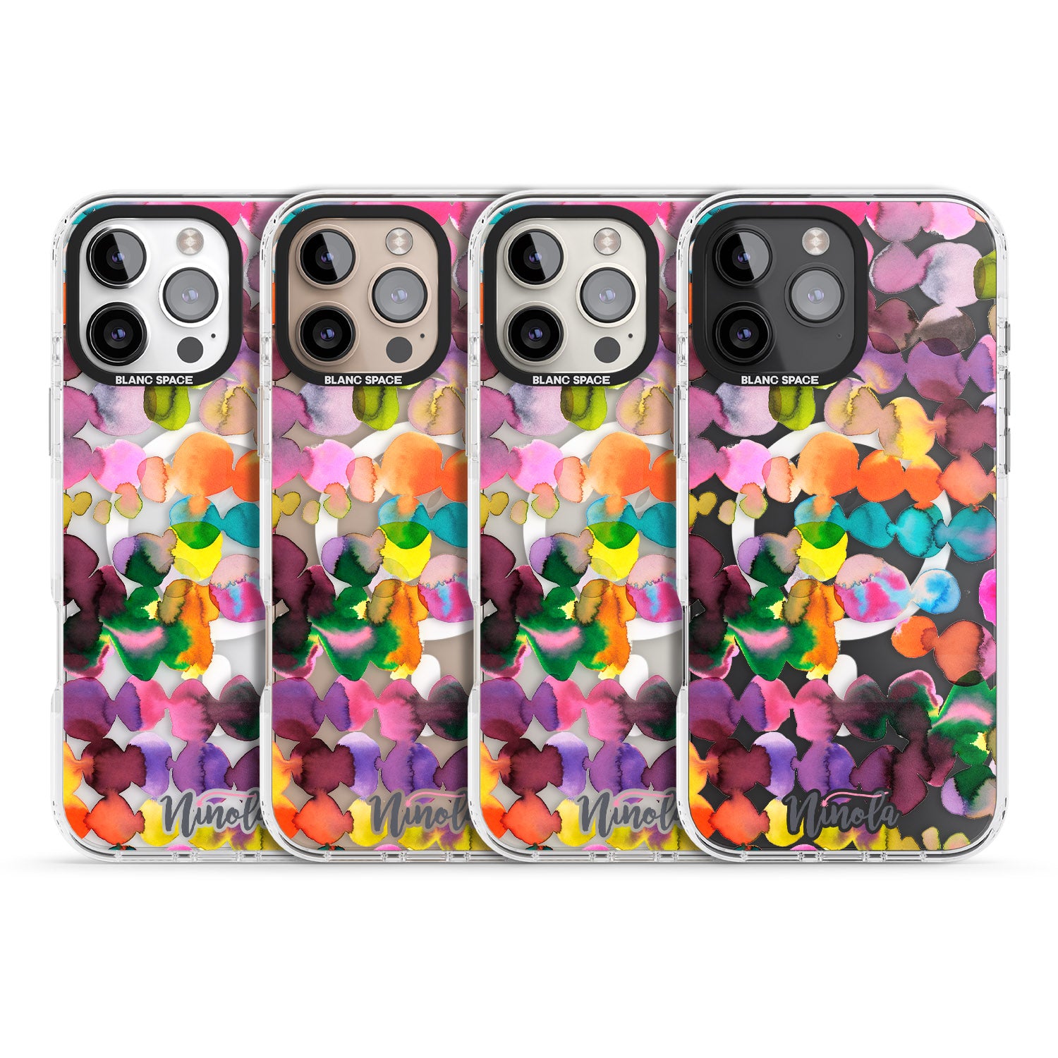 iPhone 16 Pro Max Ink Bleeding Dots Black Impact Phone Case