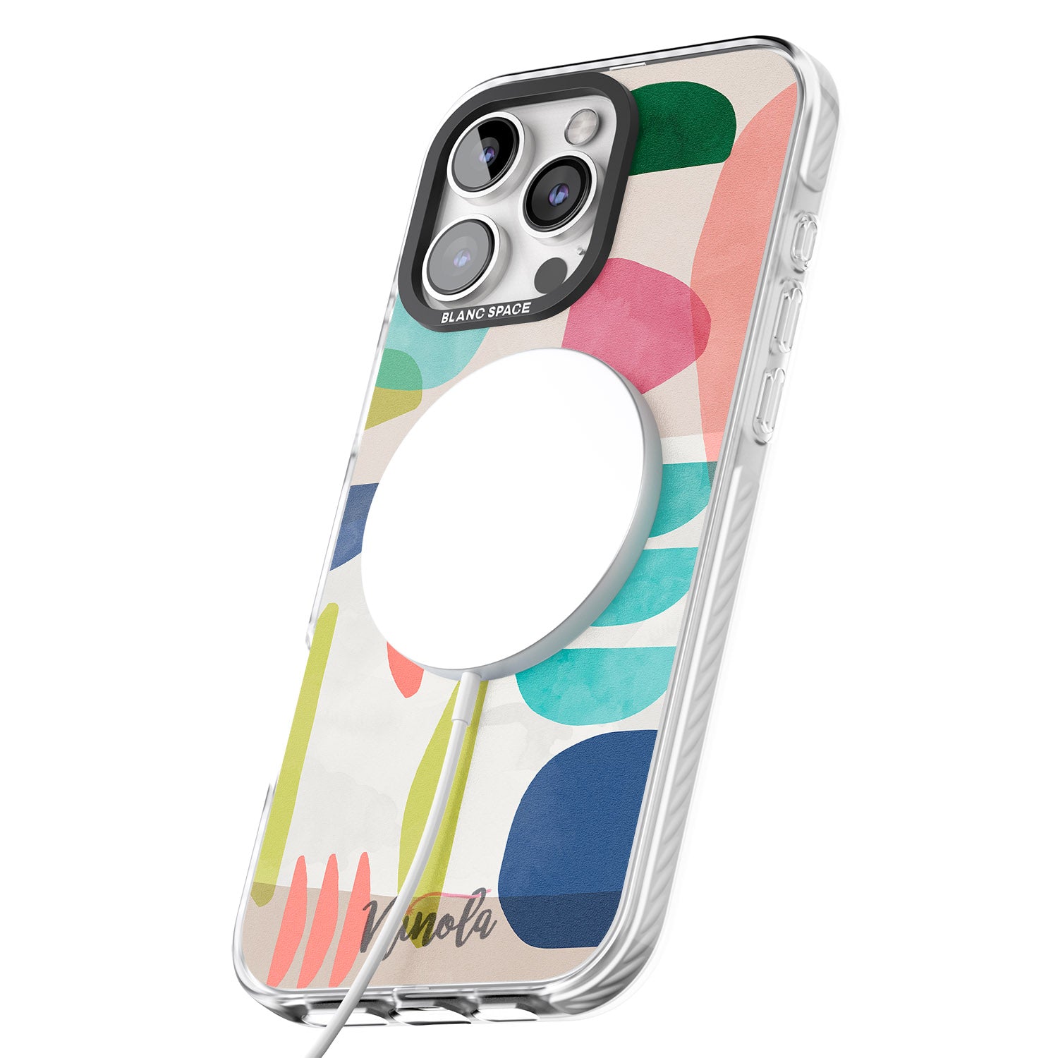 iPhone 16 Pro Max Organic Bold Shapes Black Impact Phone Case