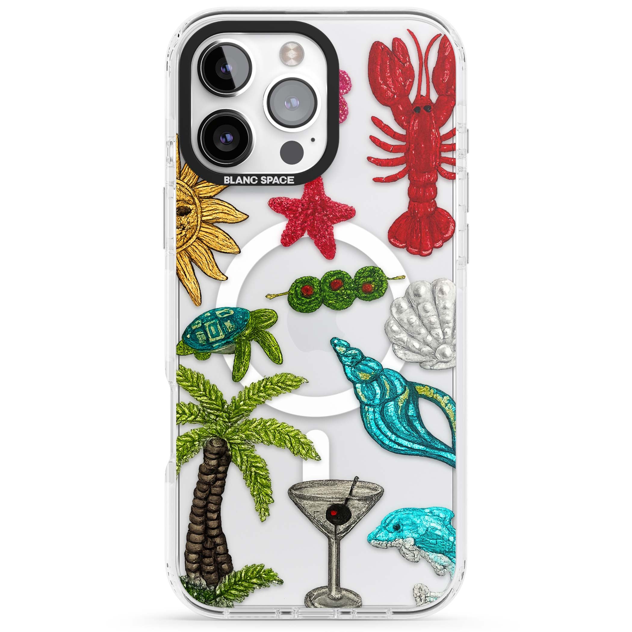 Painted Coastal Pattern coastal iPhone case | Impact Magsafe case for iPhone 16 Pro, iPhone 16 Pro Max