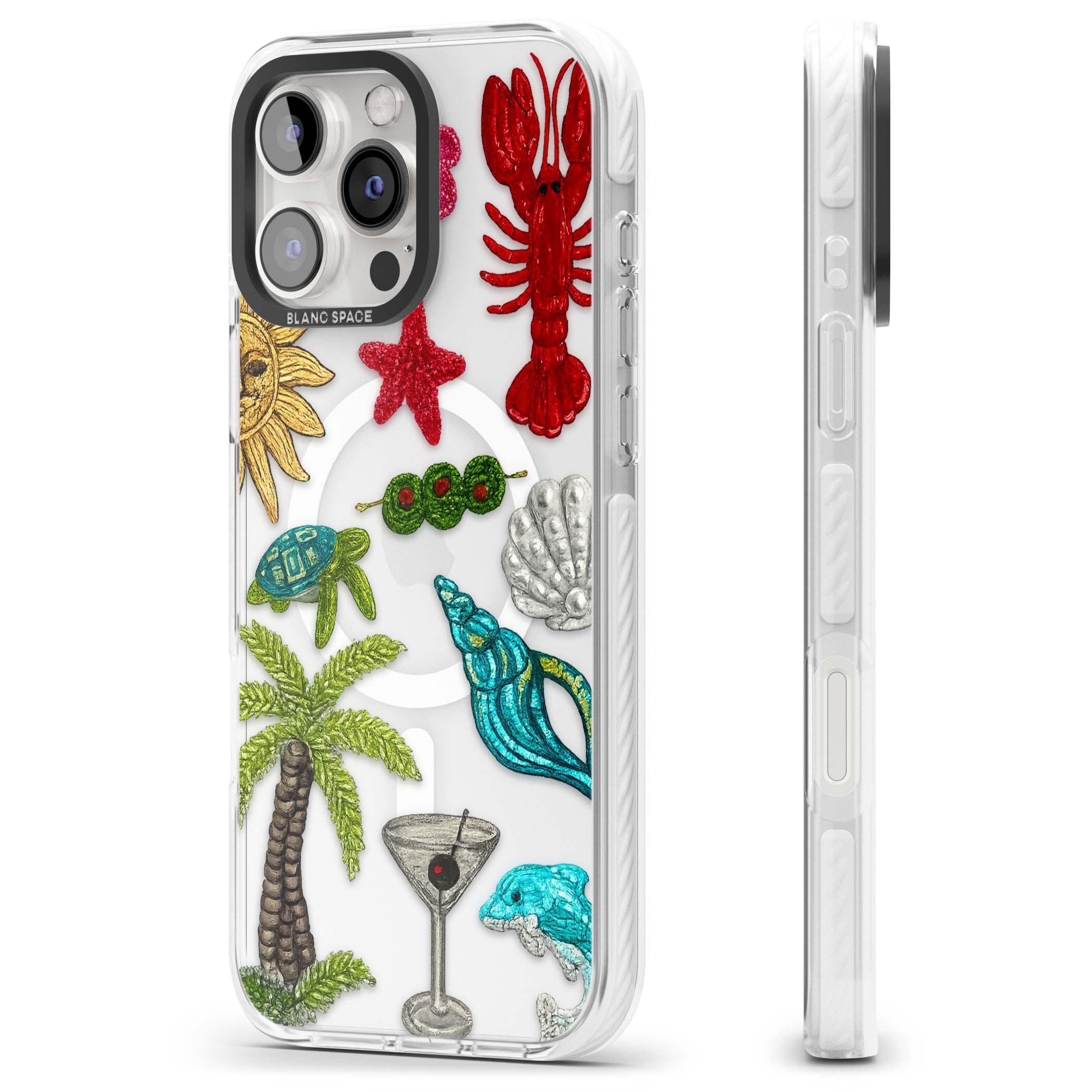Painted Coastal Pattern coastal iPhone case | Impact Magsafe case for iPhone 16 Pro, iPhone 16 Pro Max