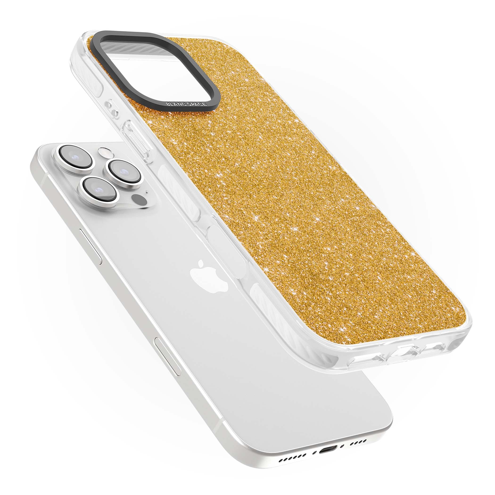 Gold Glitter gold glitter iPhone case featuring a shimmering sparkle wallpaper design in luxury gold | Impact Magsafe case for iPhone 16 Pro, iPhone 16 Pro Max