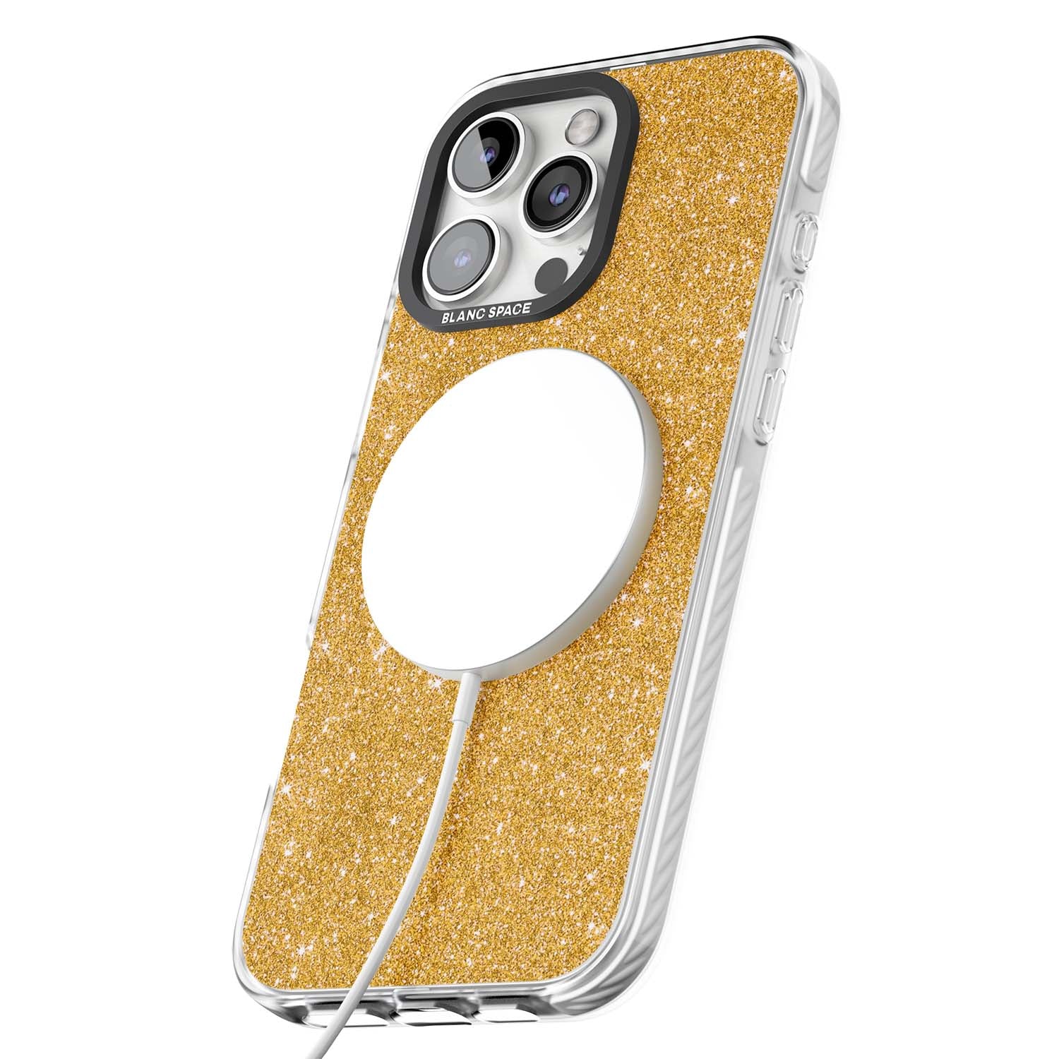 Gold Glitter gold glitter iPhone case featuring a shimmering sparkle wallpaper design in luxury gold | Impact Magsafe case for iPhone 16 Pro, iPhone 16 Pro Max