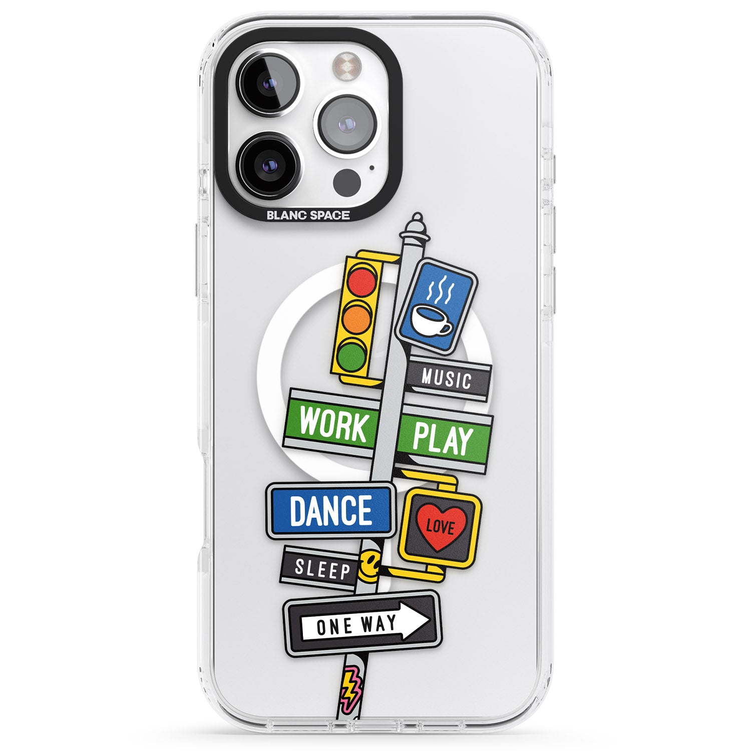 iPhone 16 Pro Max Mood Street Signs Black Impact Phone Case