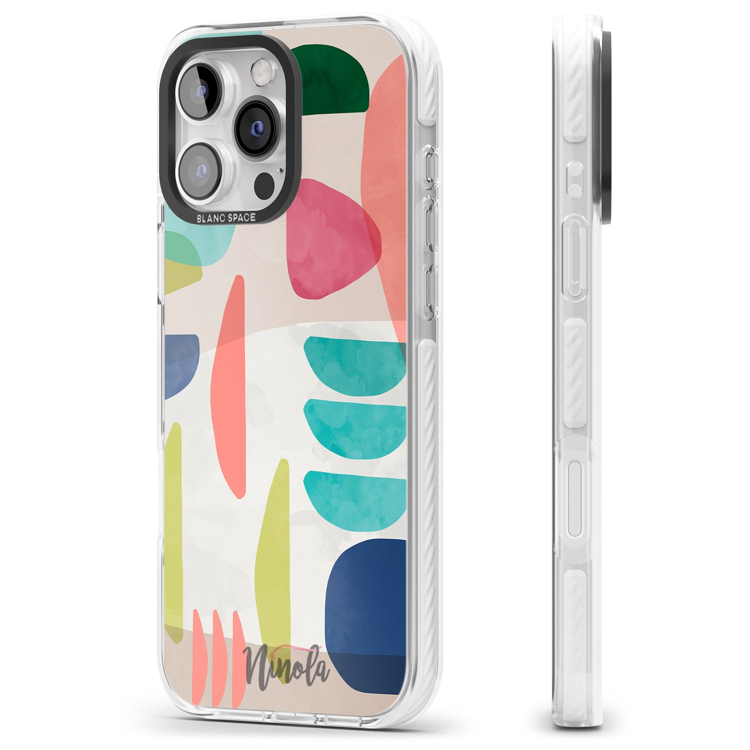 iPhone 16 Pro Max Organic Bold Shapes Black Impact Phone Case