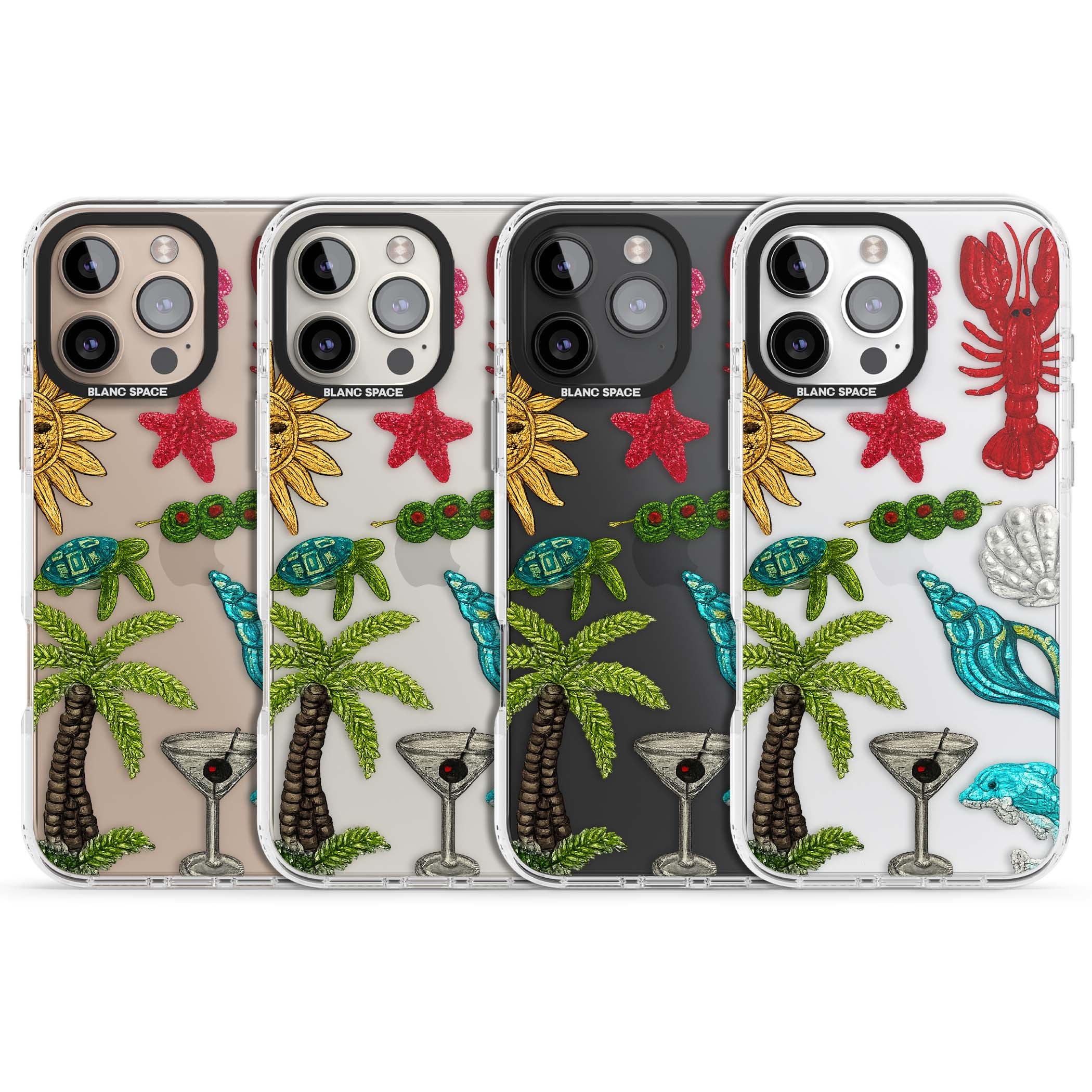 Painted Coastal Pattern coastal iPhone case | Clear Impact case for iPhone 16 Pro, iPhone 16 Pro Max