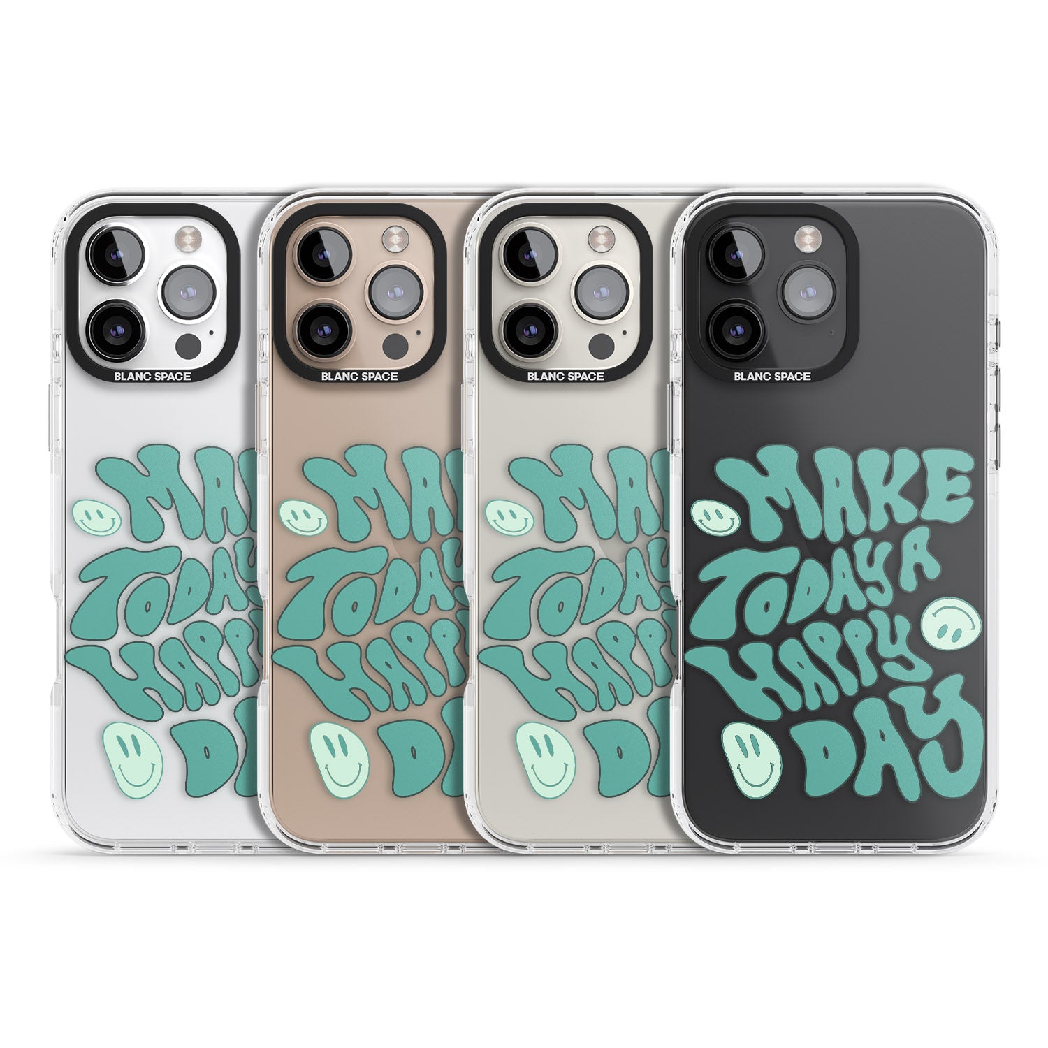 iPhone 16 Pro Max Make Today A Happy Day Black Impact Phone Case