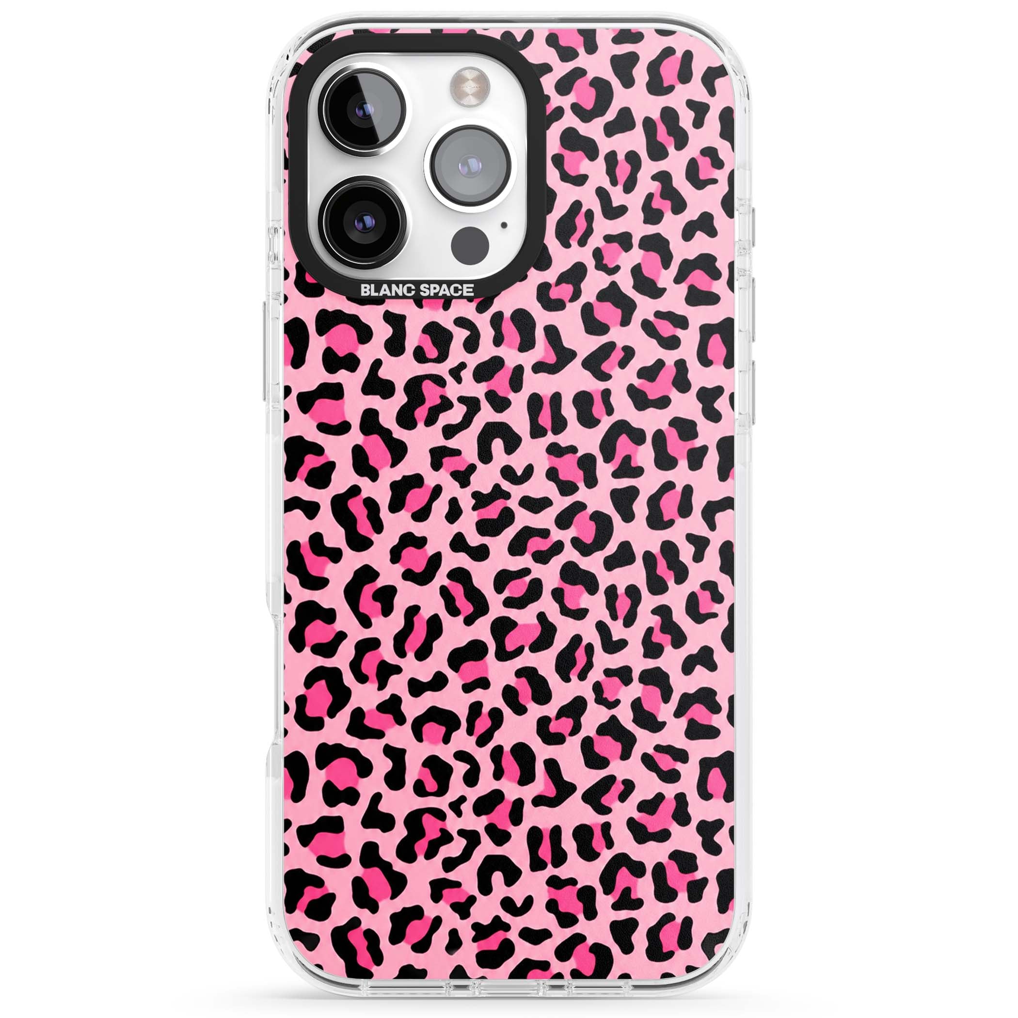 Pink Leopard baddie iPhone case | Clear Impact case for iPhone 16 Pro, iPhone 16 Pro Max